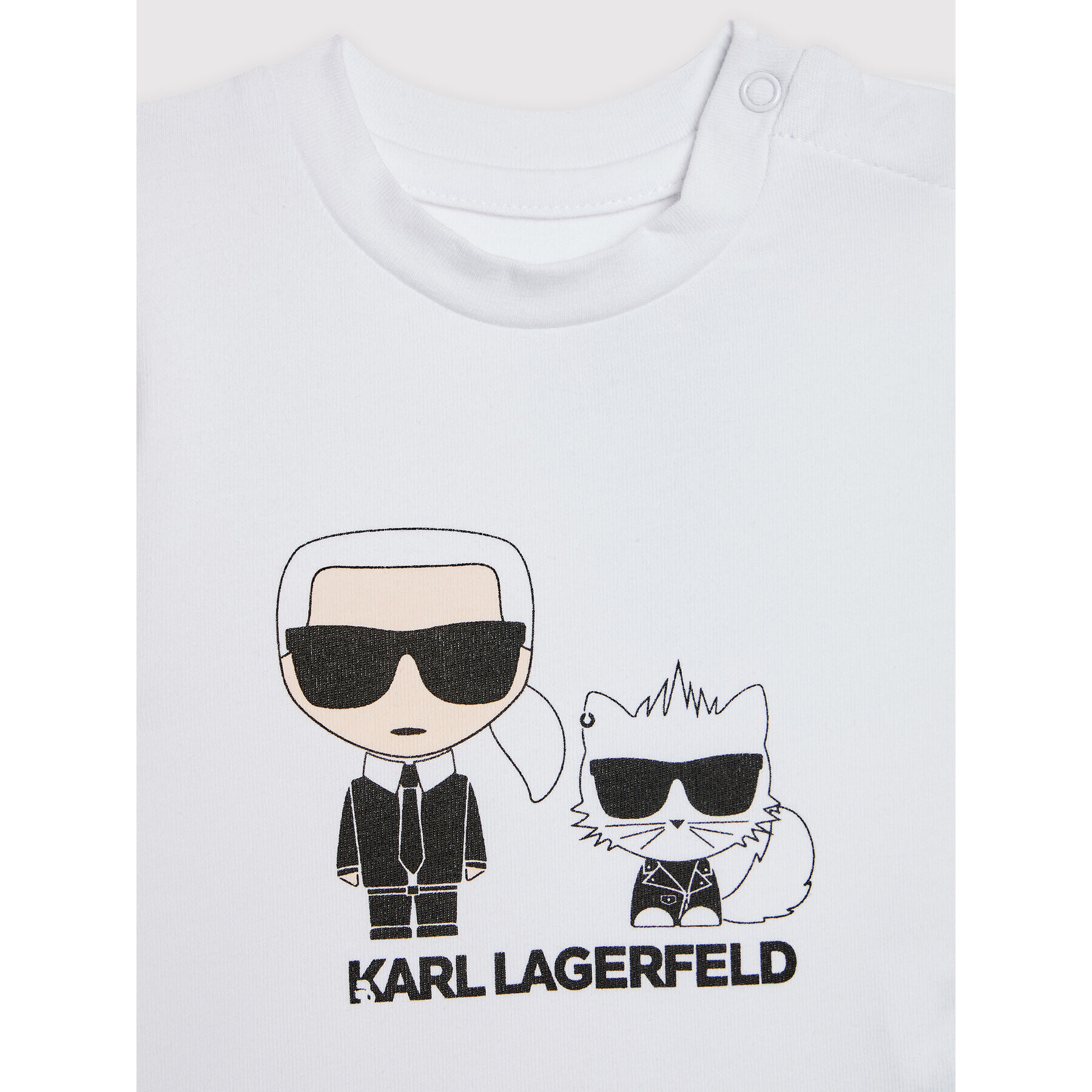 KARL LAGERFELD Sada tričko a sportovní šortky Z98098 Bílá Regular Fit - Pepit.cz