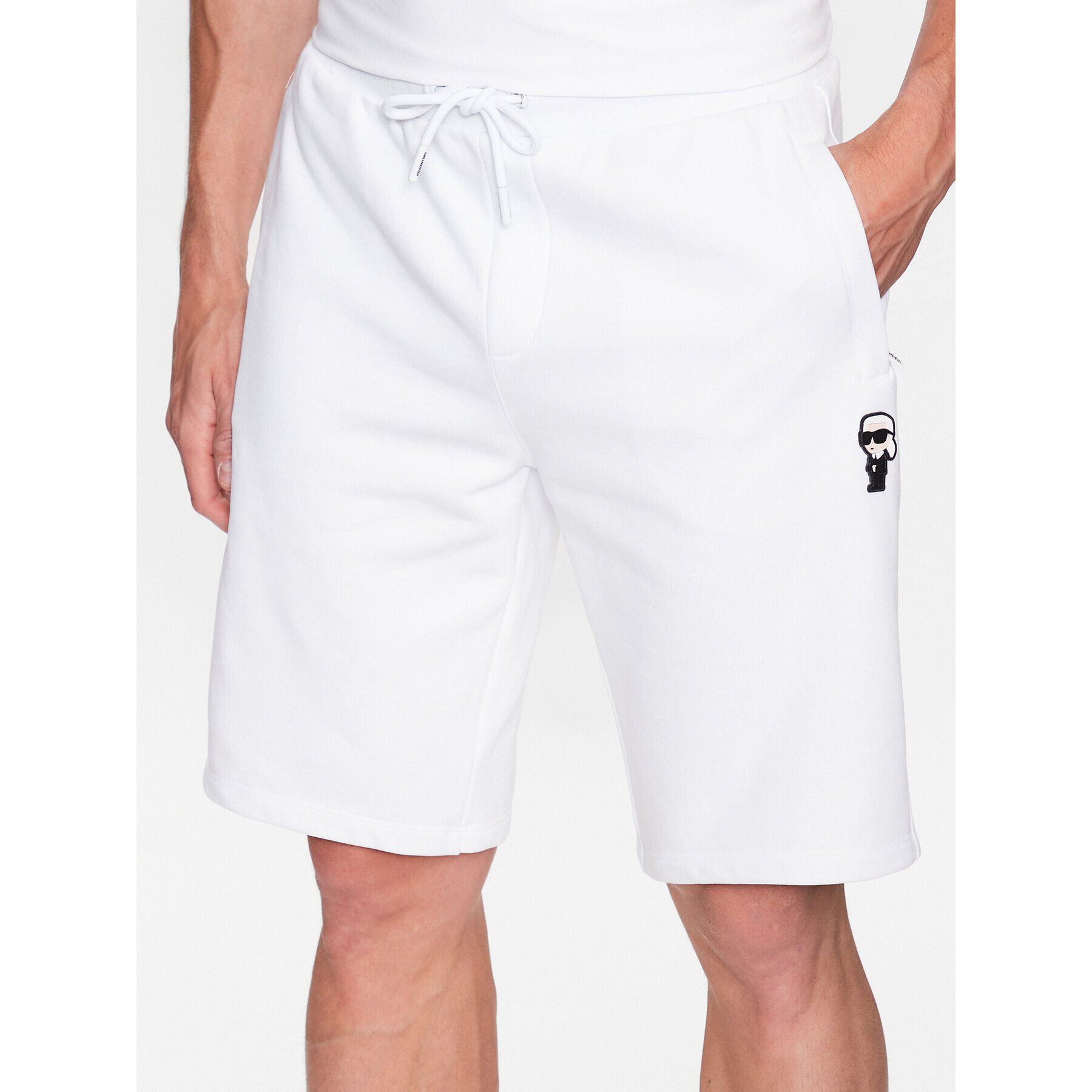 KARL LAGERFELD Sportovní kraťasy 705046 532900 Bílá Regular Fit - Pepit.cz