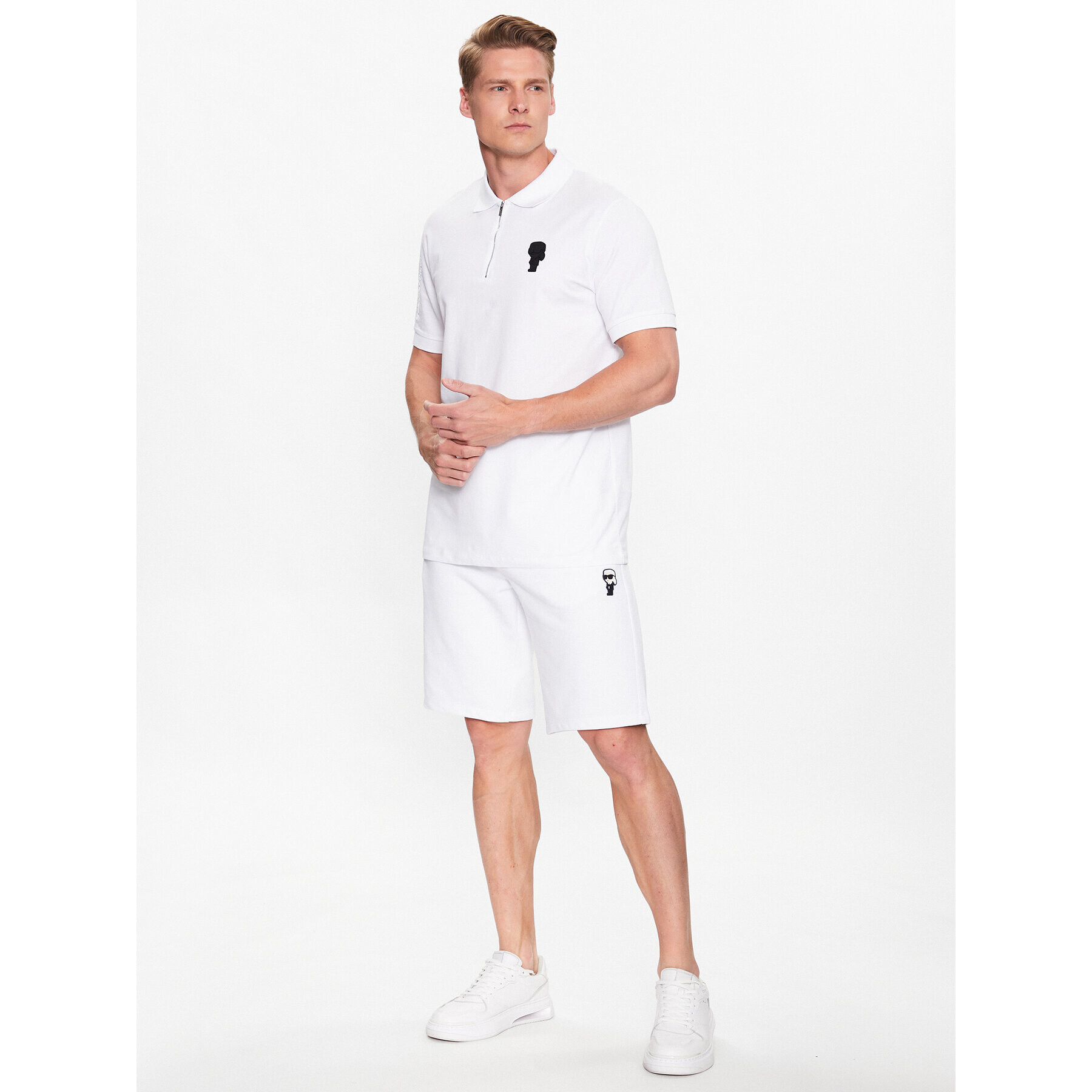 KARL LAGERFELD Sportovní kraťasy 705046 532900 Bílá Regular Fit - Pepit.cz