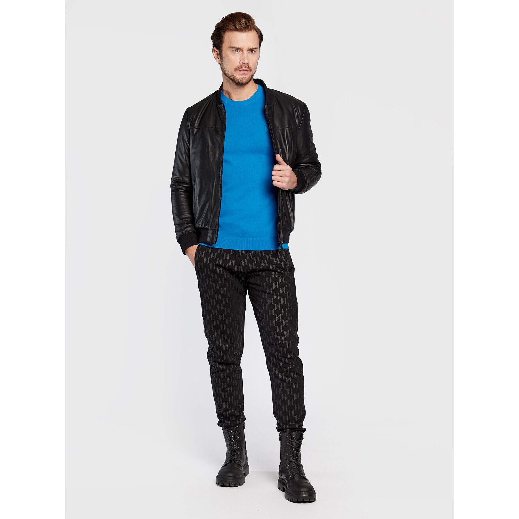 KARL LAGERFELD Svetr 655029 524301 Modrá Regular Fit - Pepit.cz