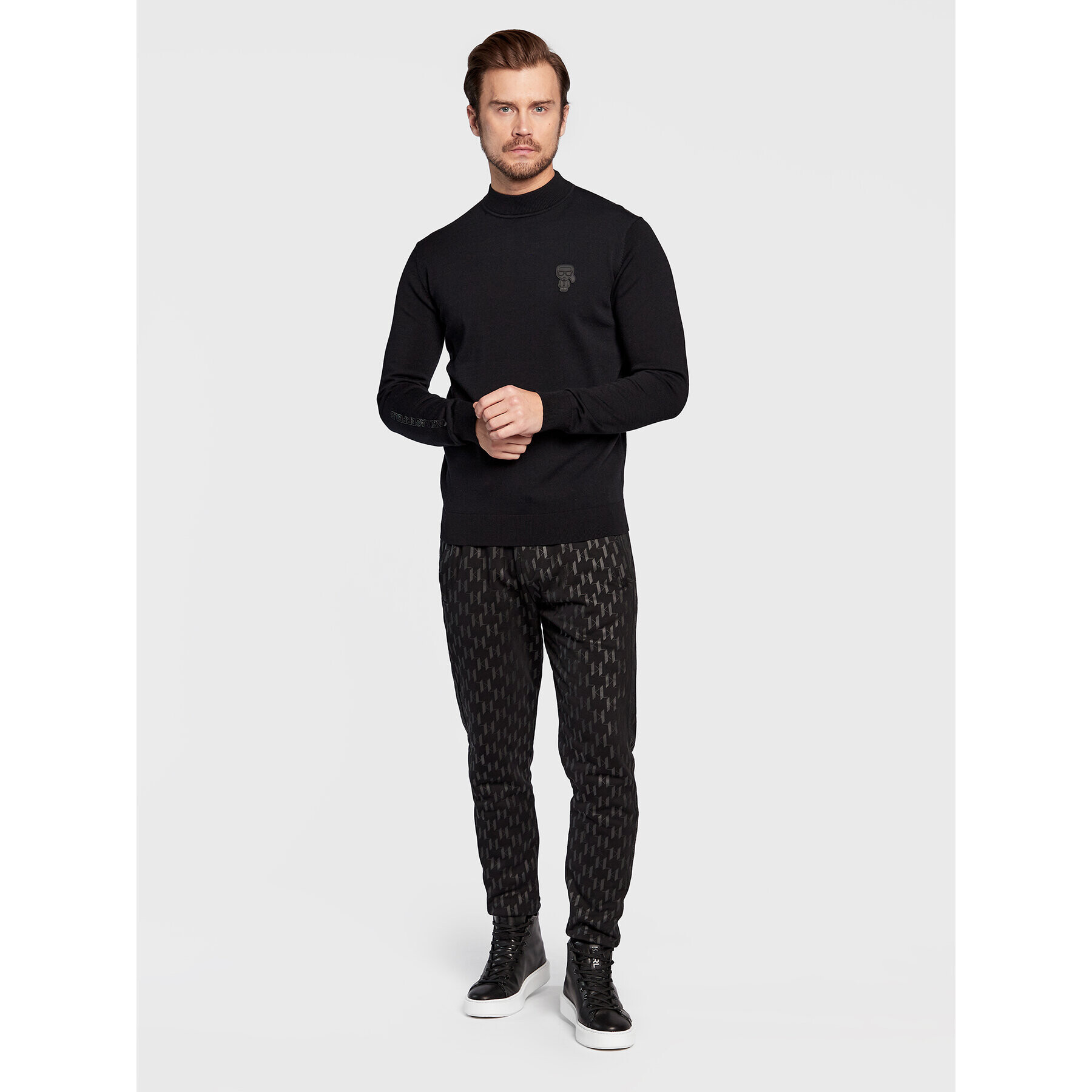 KARL LAGERFELD Svetr 655031 524304 Černá Slim Fit - Pepit.cz