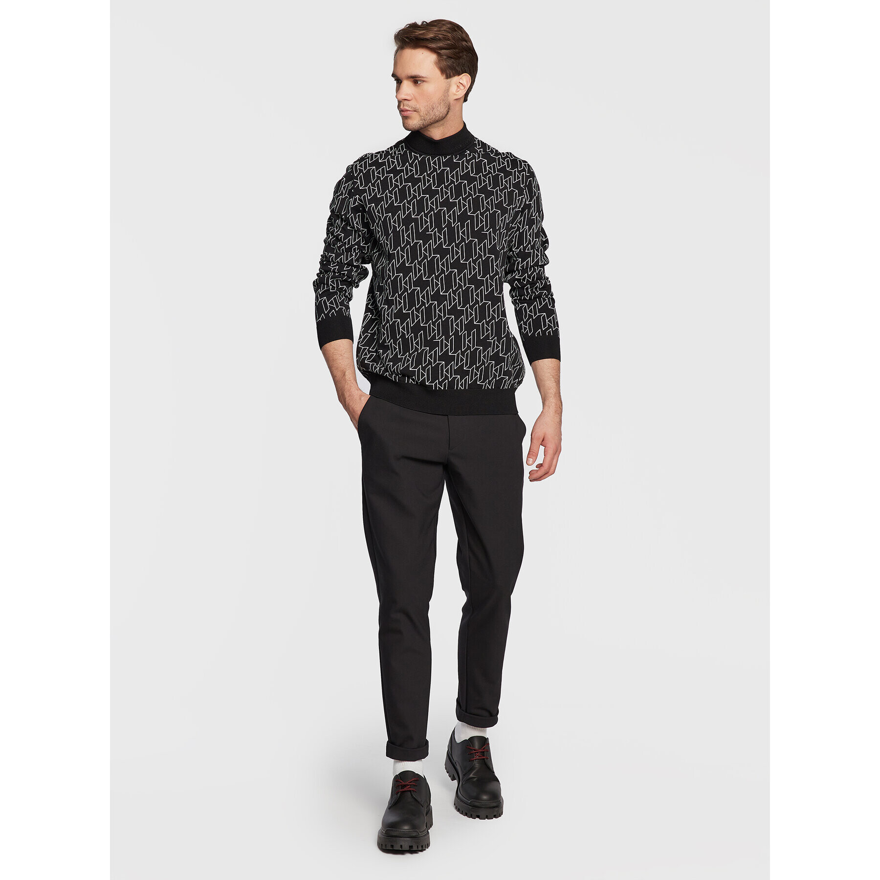 KARL LAGERFELD Svetr Knit 655011 524304 Černá Regular Fit - Pepit.cz