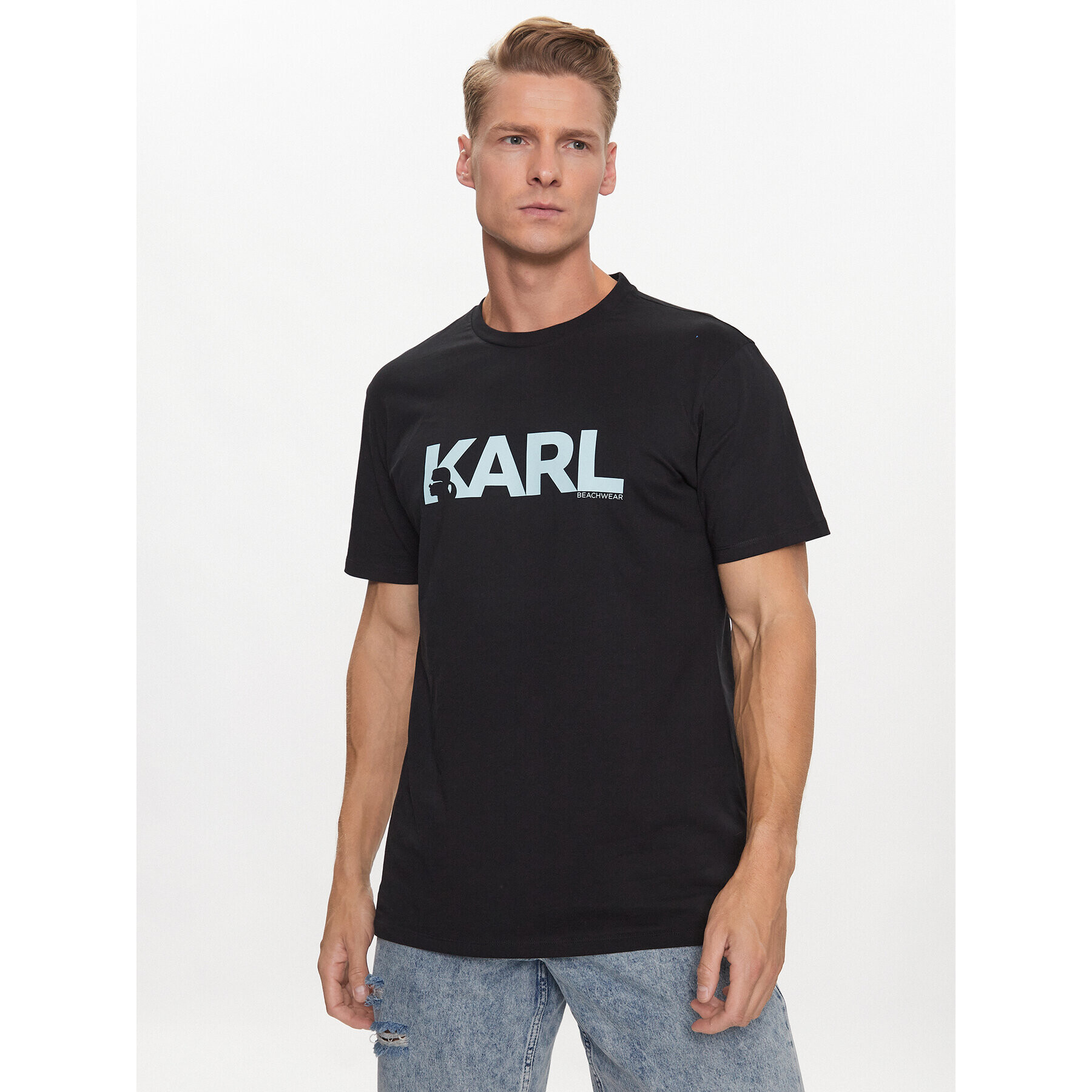 KARL LAGERFELD T-Shirt 230M2211 Černá Regular Fit - Pepit.cz