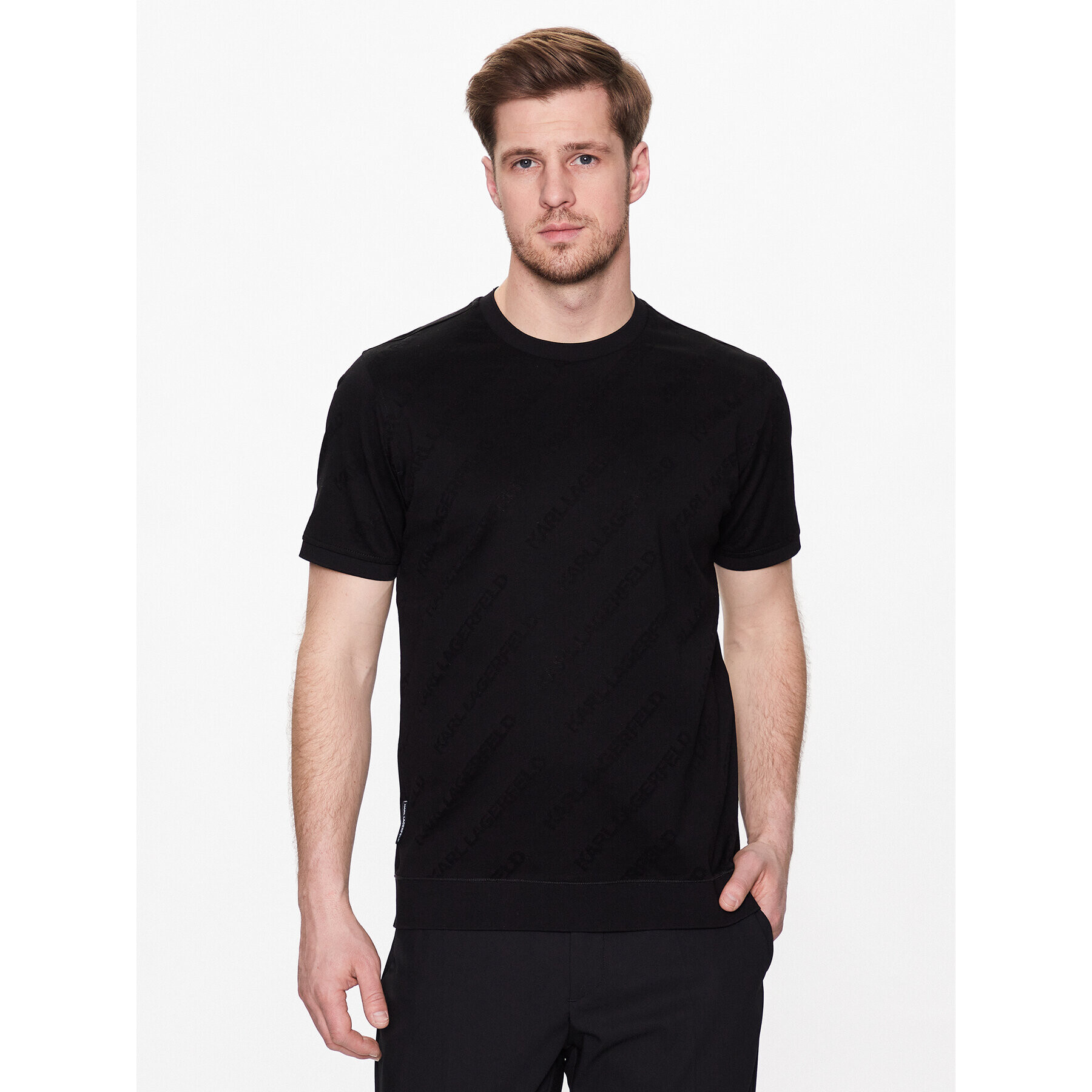 KARL LAGERFELD T-Shirt 755005 532201 Černá Regular Fit - Pepit.cz