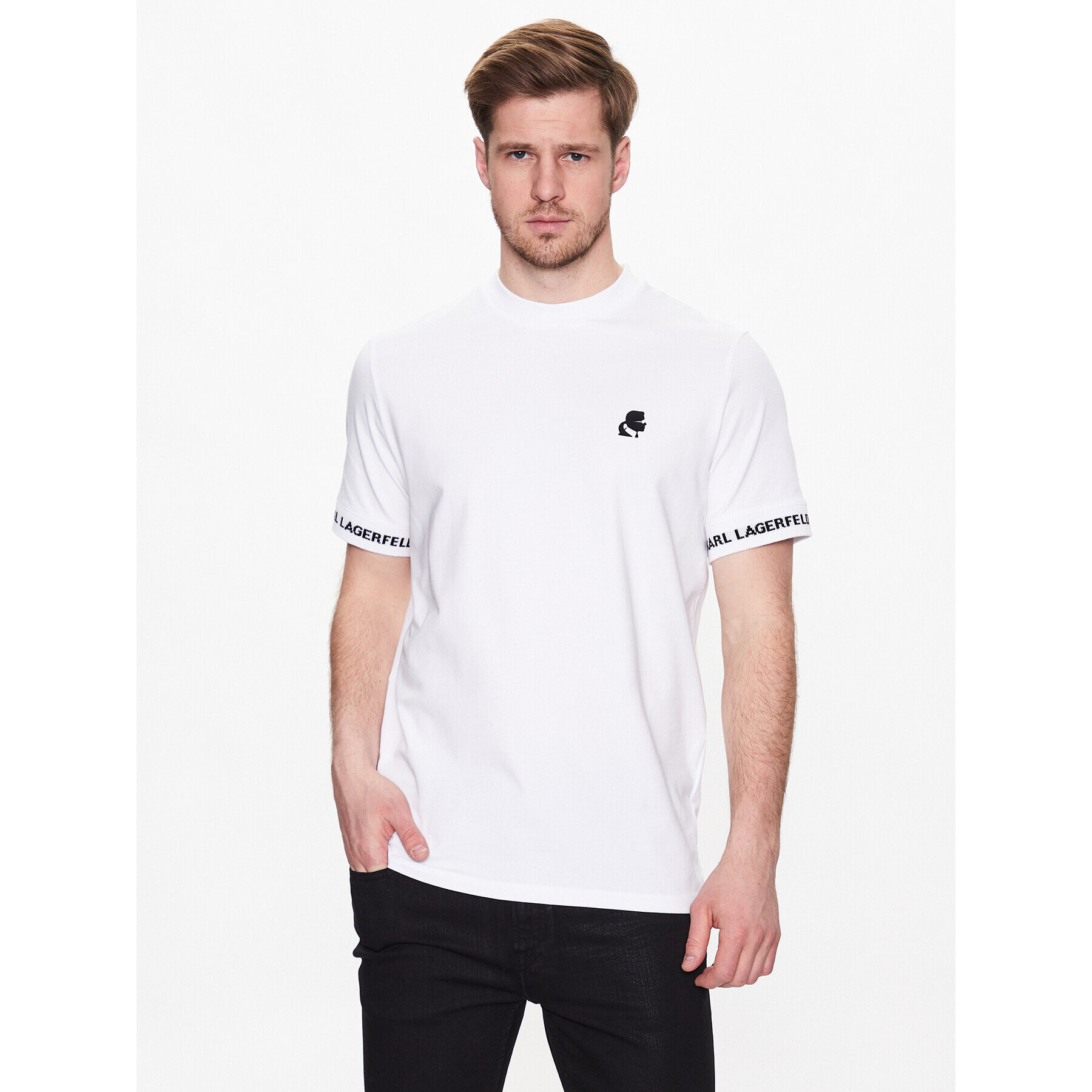 KARL LAGERFELD T-Shirt 755023 532221 Bílá Regular Fit - Pepit.cz