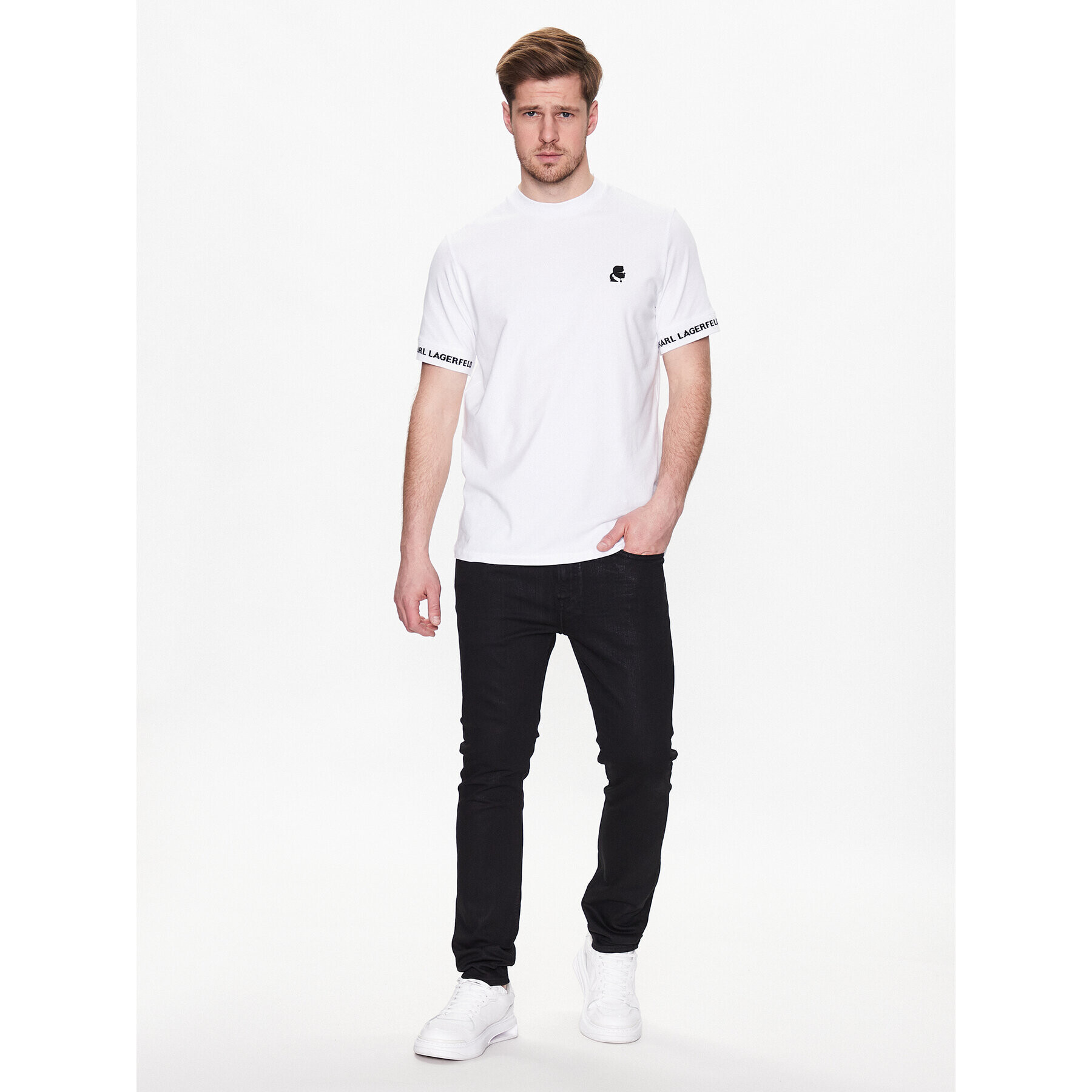 KARL LAGERFELD T-Shirt 755023 532221 Bílá Regular Fit - Pepit.cz