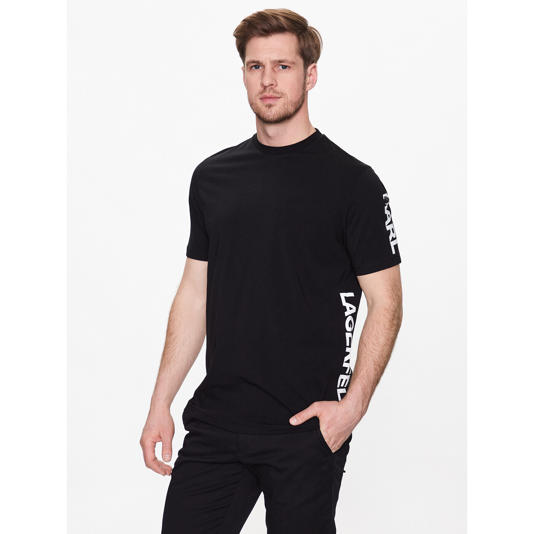 KARL LAGERFELD T-Shirt 755025 532221 Černá Regular Fit - Pepit.cz