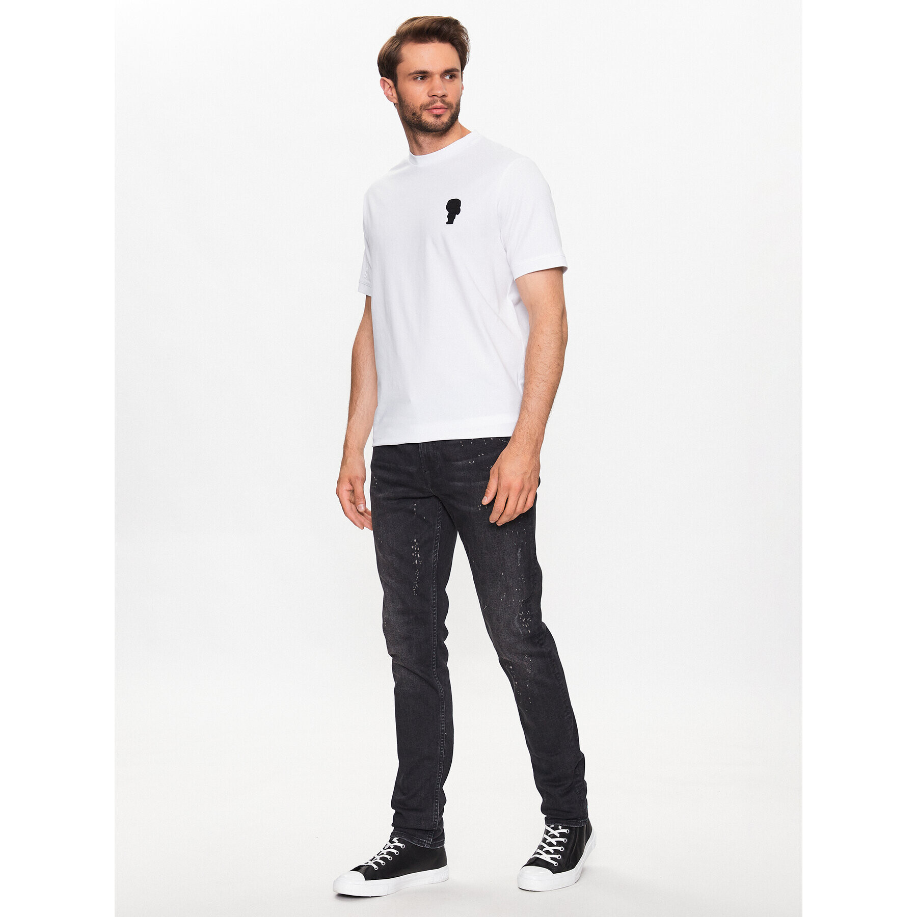 KARL LAGERFELD T-Shirt 755026 532221 Bílá Regular Fit - Pepit.cz