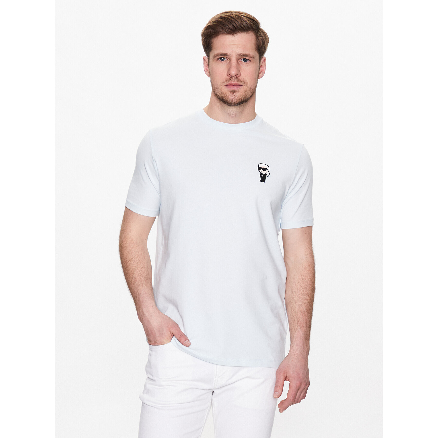 KARL LAGERFELD T-Shirt 755027 532221 Modrá Regular Fit - Pepit.cz