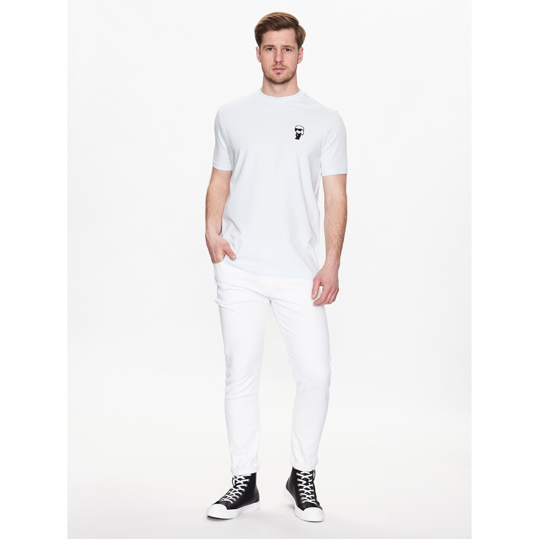 KARL LAGERFELD T-Shirt 755027 532221 Modrá Regular Fit - Pepit.cz