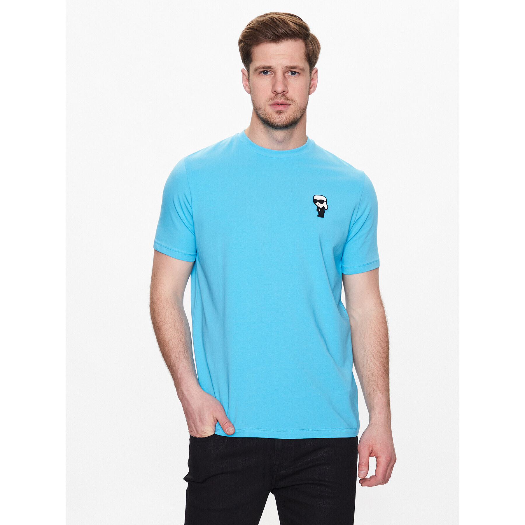 KARL LAGERFELD T-Shirt 755027 532221 Modrá Regular Fit - Pepit.cz