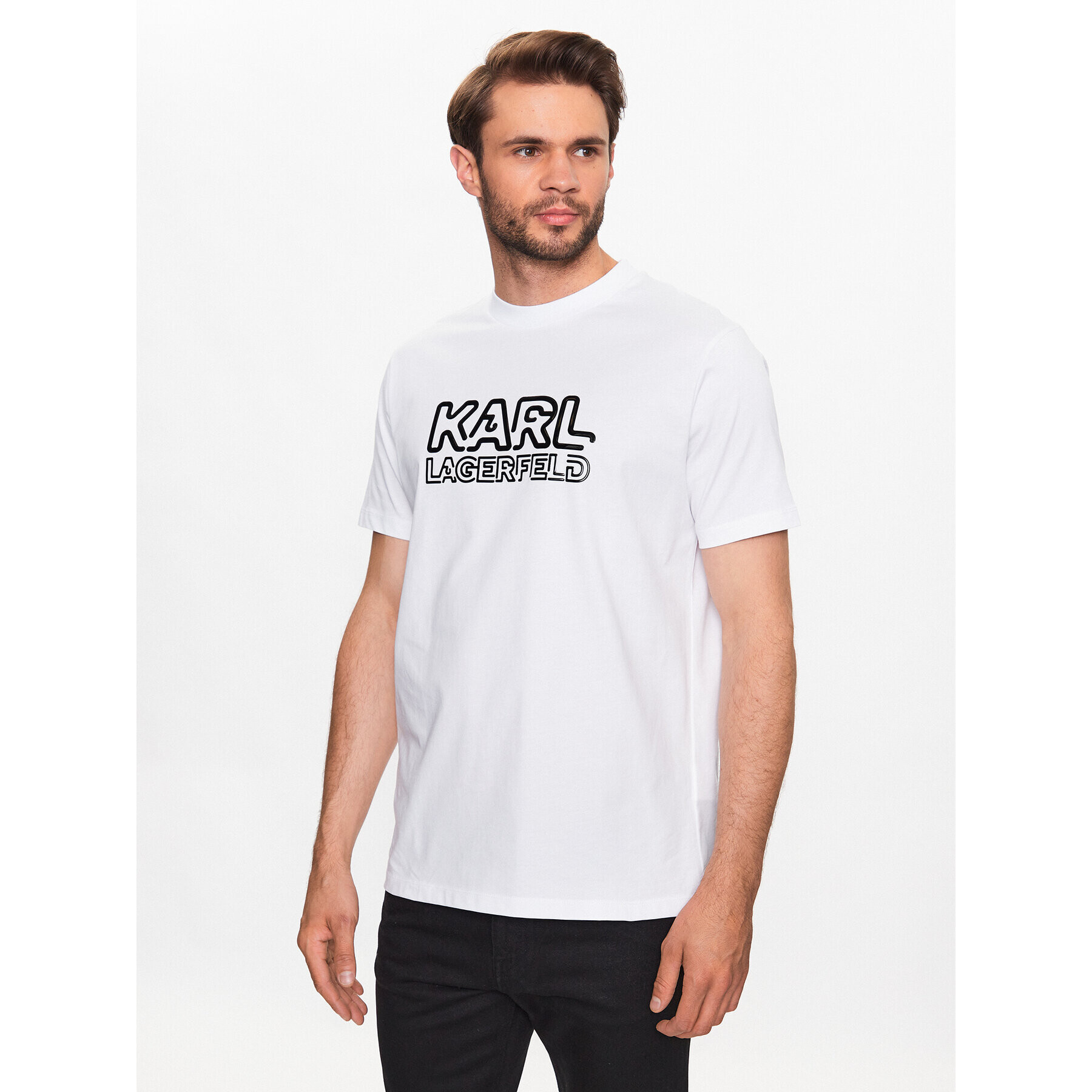 KARL LAGERFELD T-Shirt 755048 532225 Bílá Regular Fit - Pepit.cz