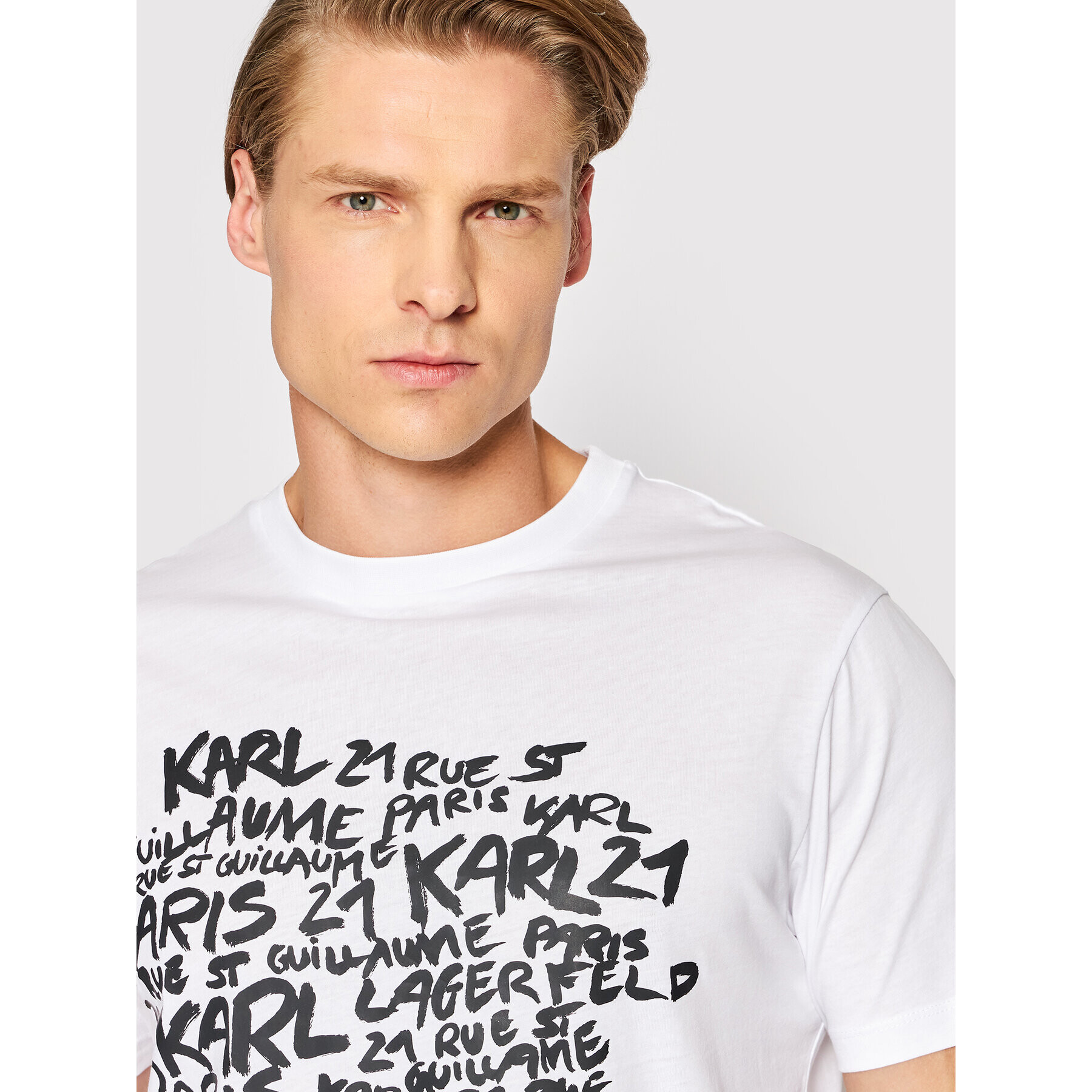 KARL LAGERFELD T-Shirt 755049 521224 Bílá Regular Fit - Pepit.cz