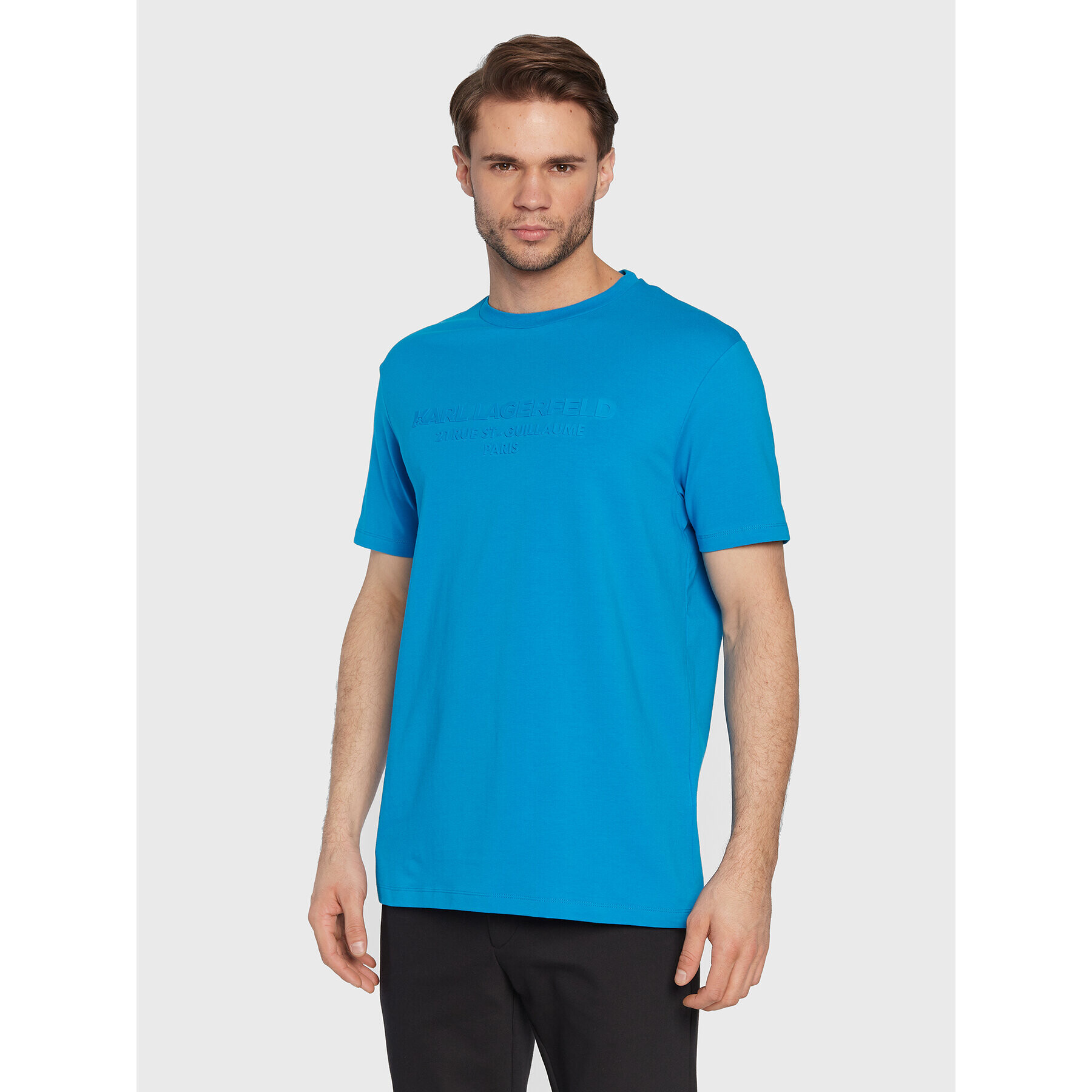 KARL LAGERFELD T-Shirt 755049 524221 Modrá Regular Fit - Pepit.cz