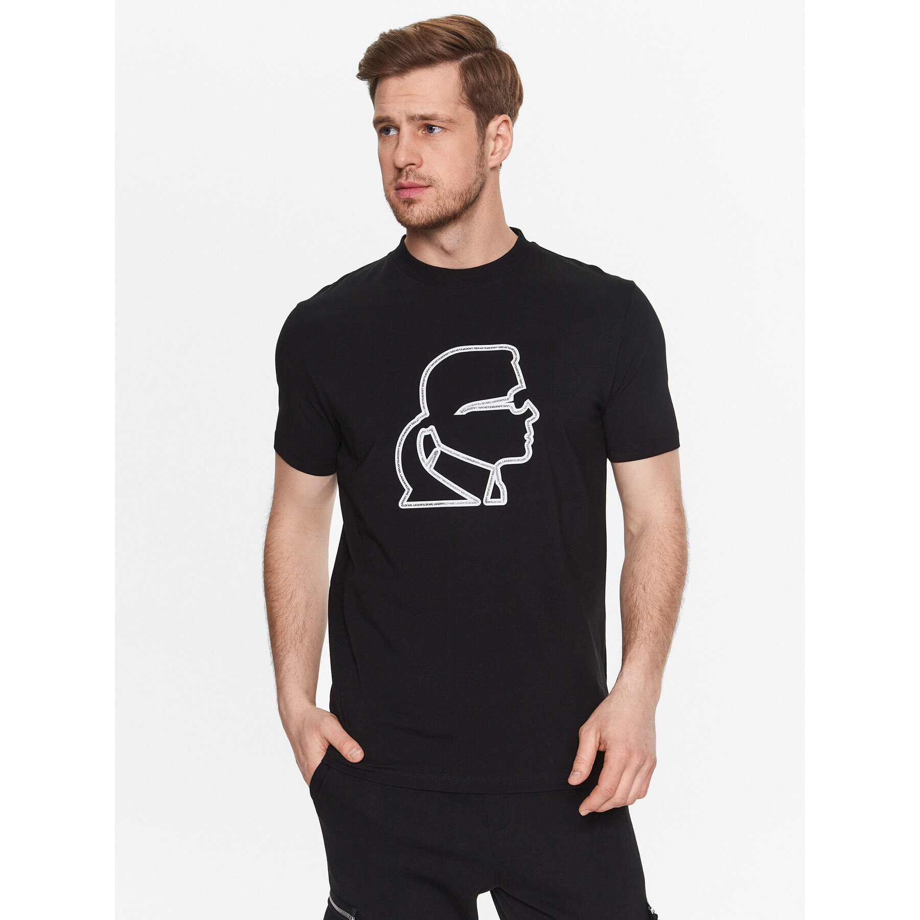 KARL LAGERFELD T-Shirt 755049 532221 Černá Regular Fit - Pepit.cz