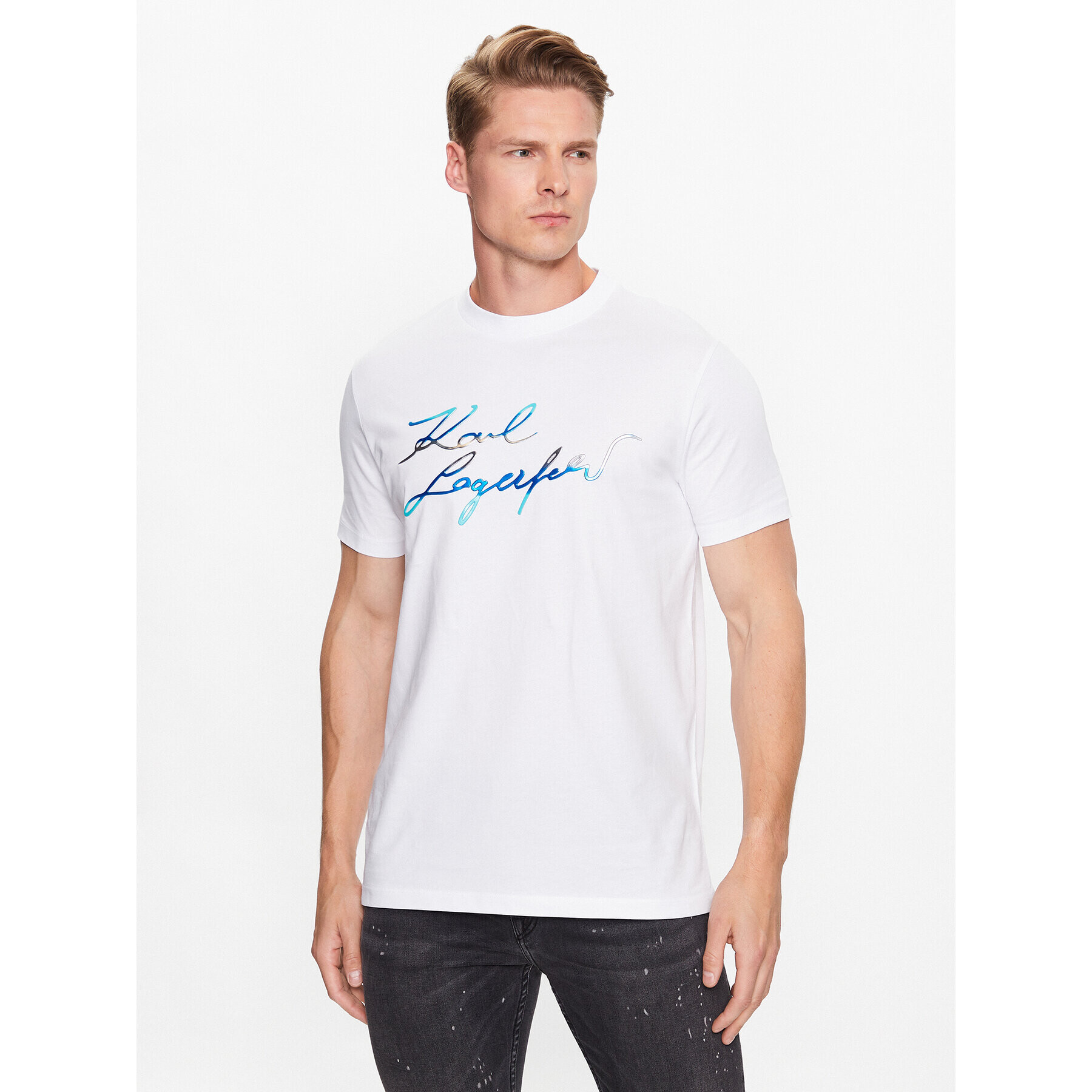 KARL LAGERFELD T-Shirt 755056 532225 Bílá Regular Fit - Pepit.cz