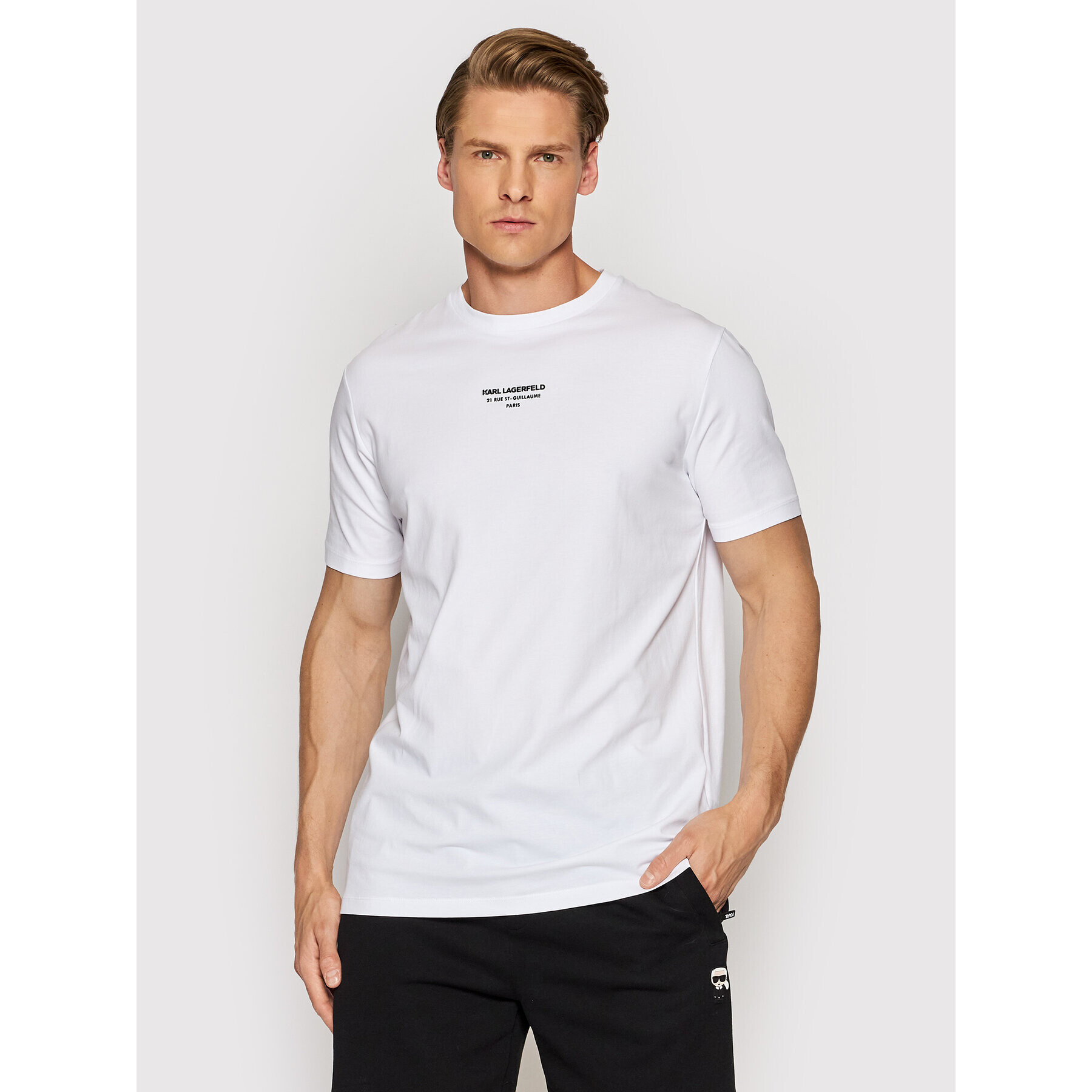 KARL LAGERFELD T-Shirt 755056 Bílá Regular Fit - Pepit.cz