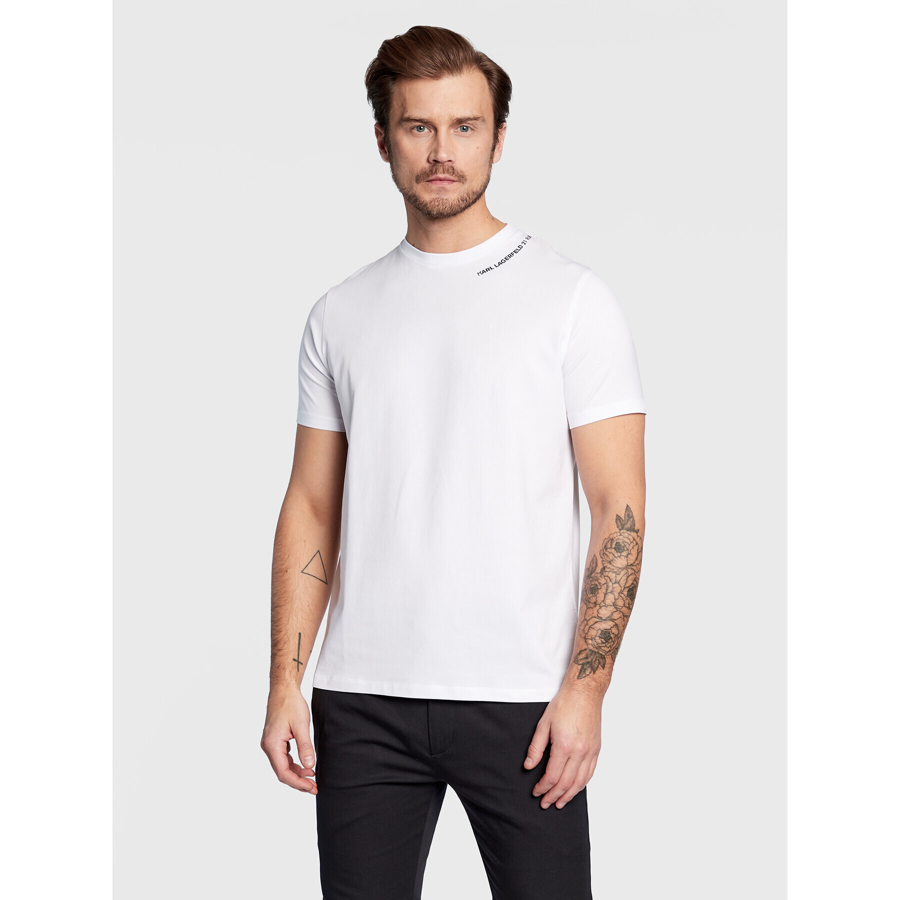 KARL LAGERFELD T-Shirt 755058 524221 Bílá Regular Fit - Pepit.cz