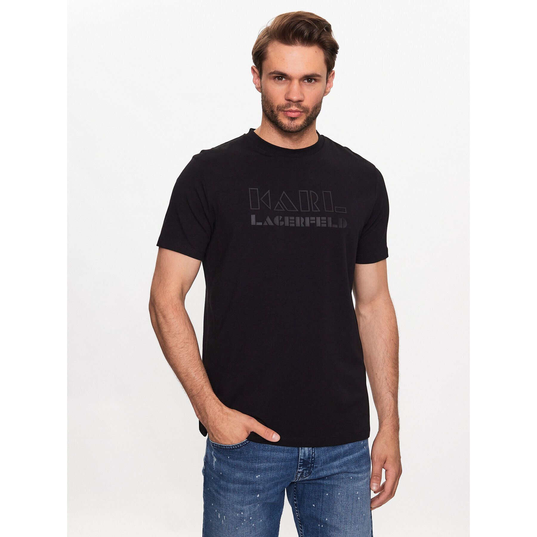 KARL LAGERFELD T-Shirt 755060 533221 Černá Regular Fit - Pepit.cz