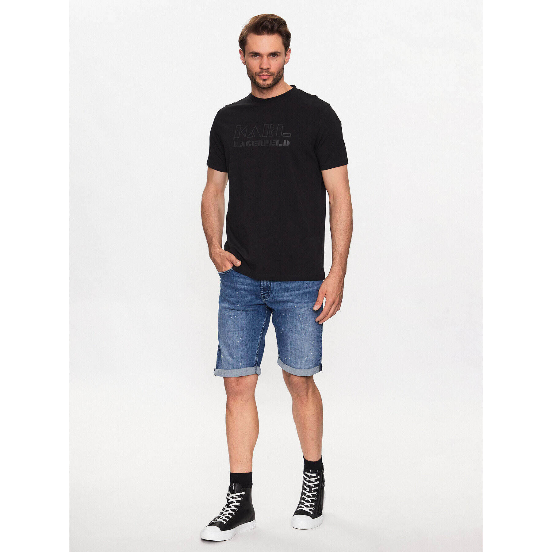 KARL LAGERFELD T-Shirt 755060 533221 Černá Regular Fit - Pepit.cz