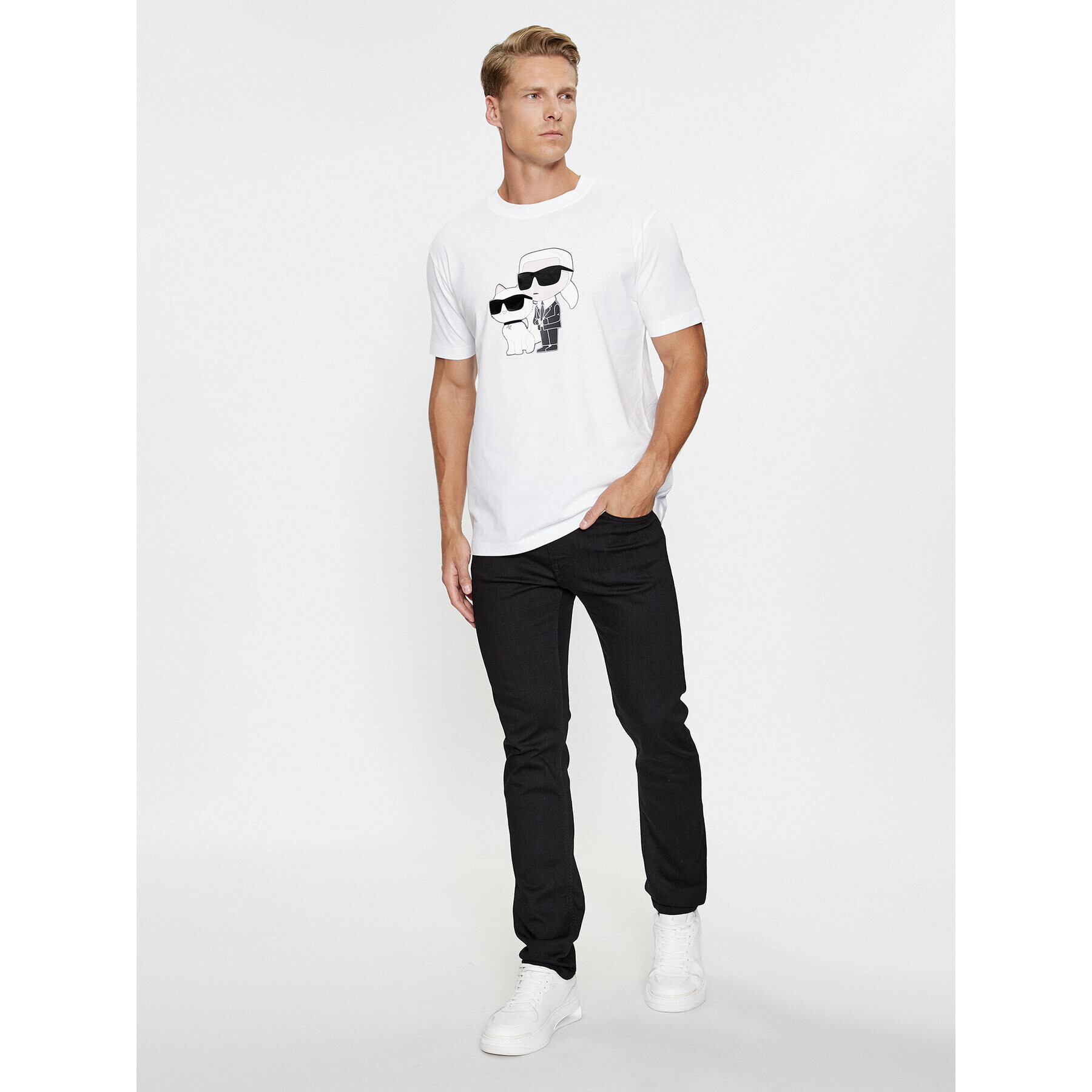 KARL LAGERFELD T-Shirt 755061 534241 Bílá Regular Fit - Pepit.cz