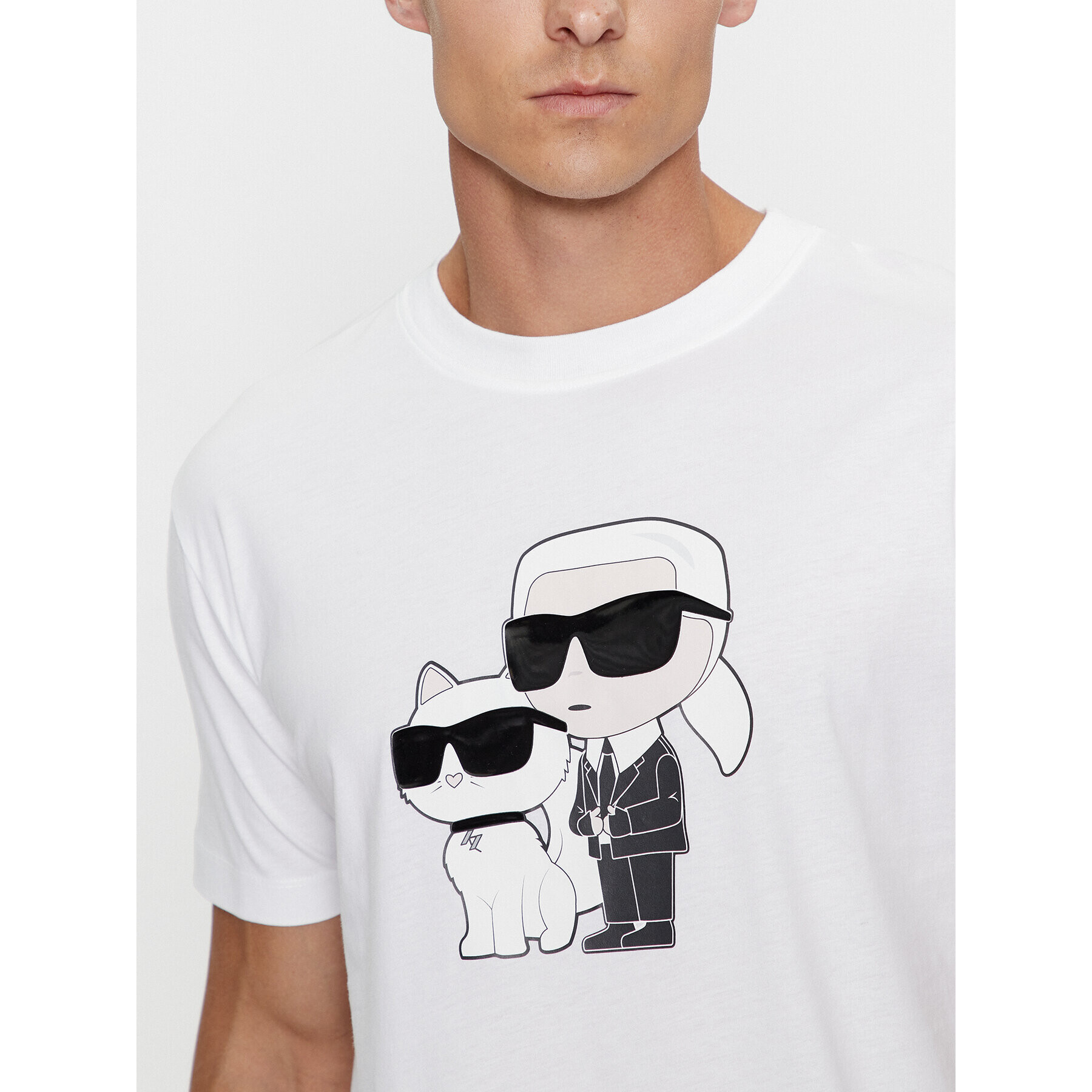 KARL LAGERFELD T-Shirt 755061 534241 Bílá Regular Fit - Pepit.cz