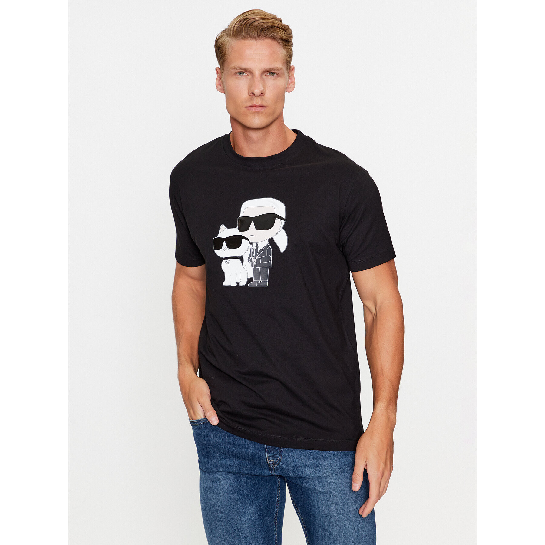 KARL LAGERFELD T-Shirt 755061 534241 Černá Regular Fit - Pepit.cz