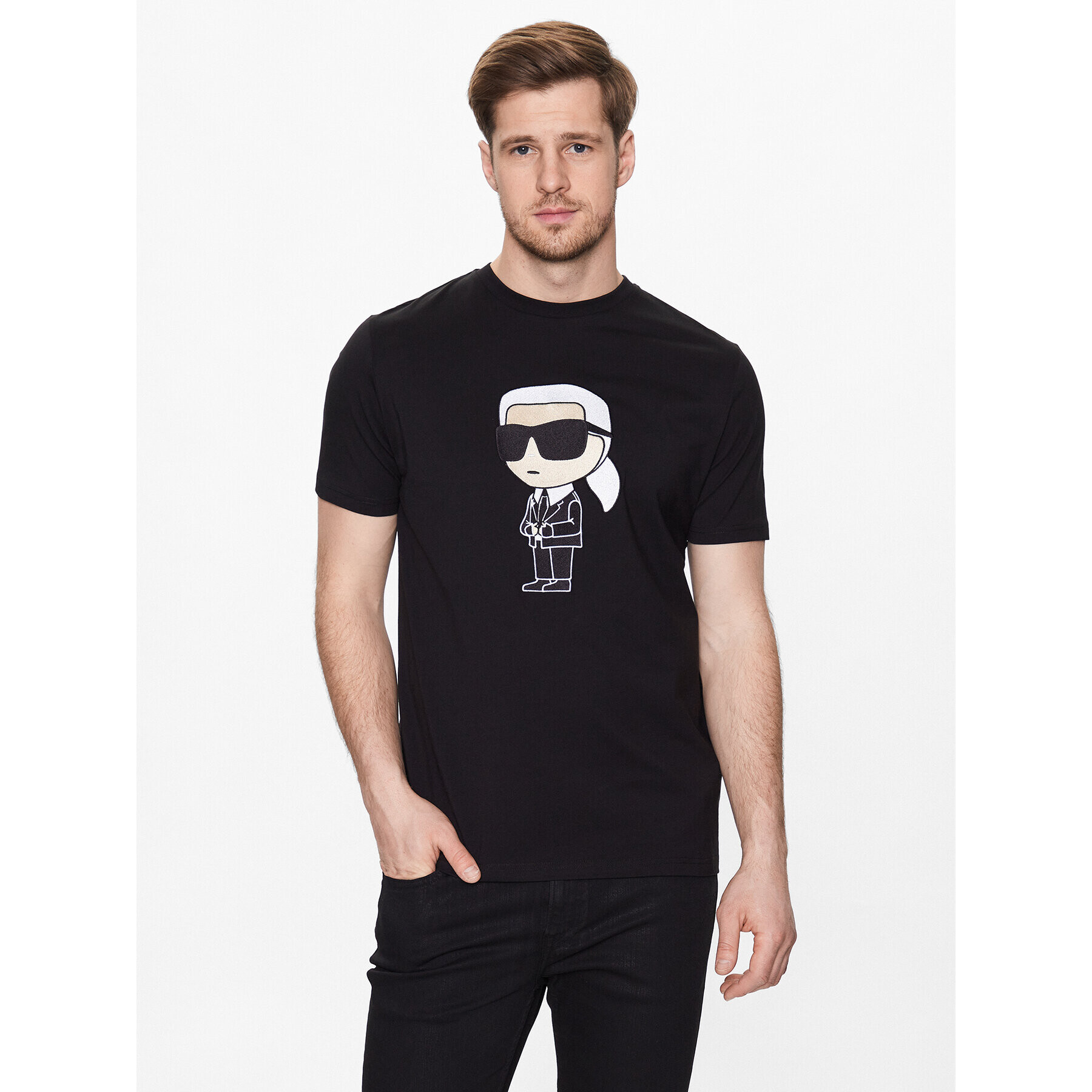 KARL LAGERFELD T-Shirt 755070 532250 Černá Regular Fit - Pepit.cz