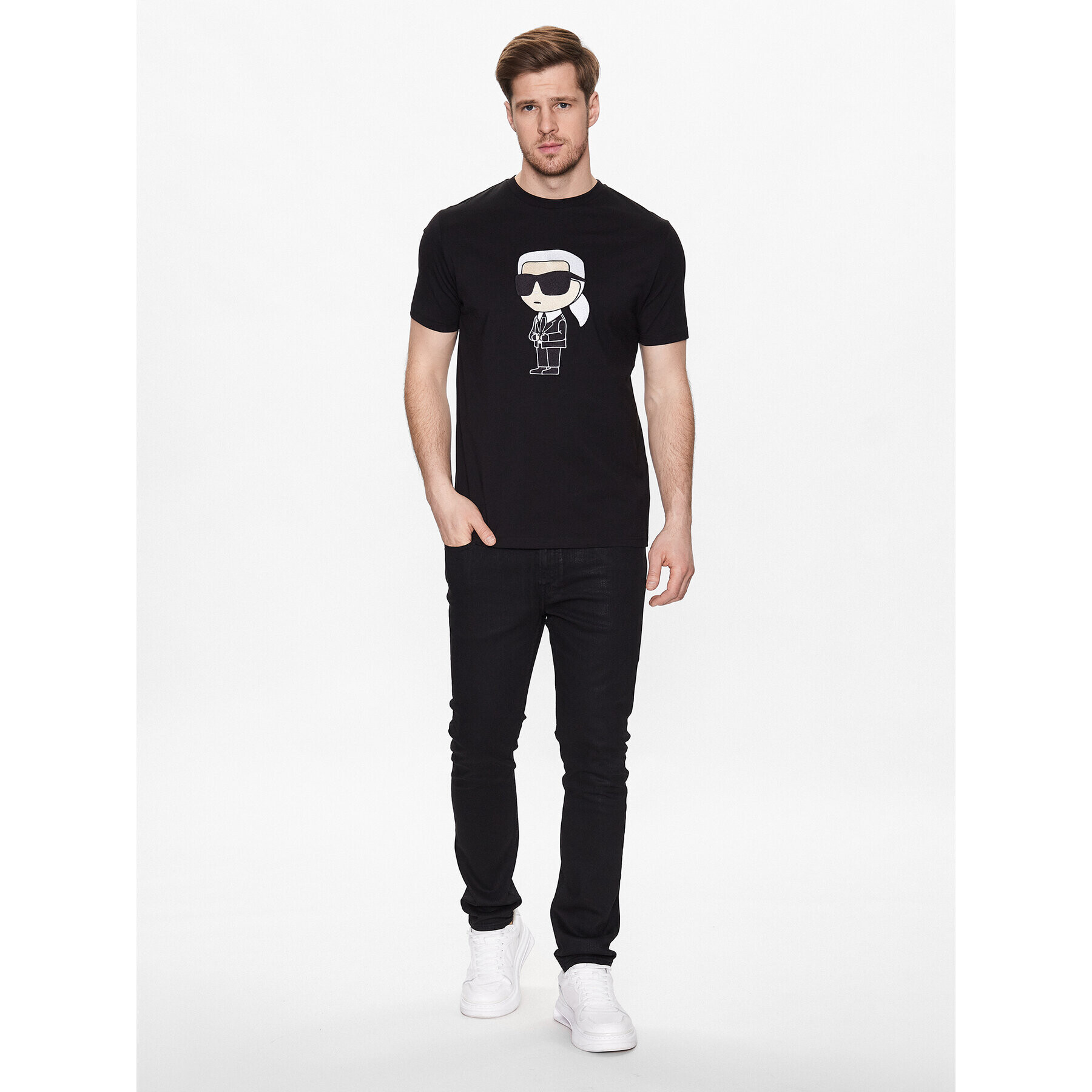 KARL LAGERFELD T-Shirt 755070 532250 Černá Regular Fit - Pepit.cz