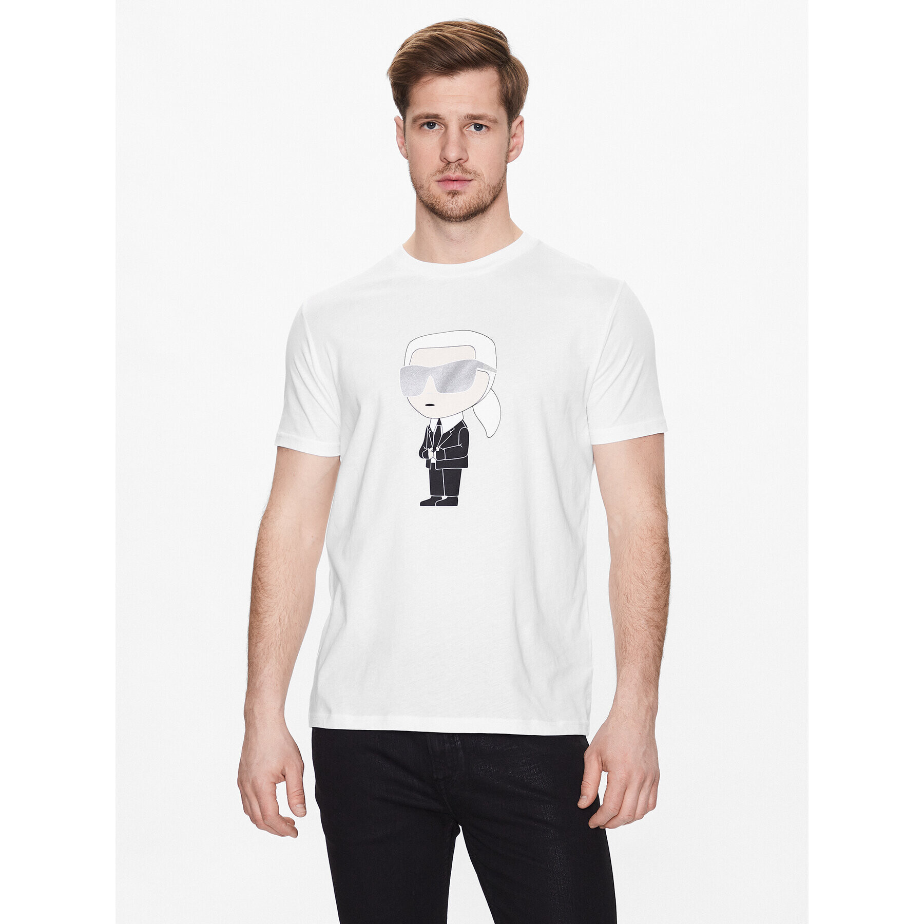 KARL LAGERFELD T-Shirt 755071 532251 Bílá Regular Fit - Pepit.cz