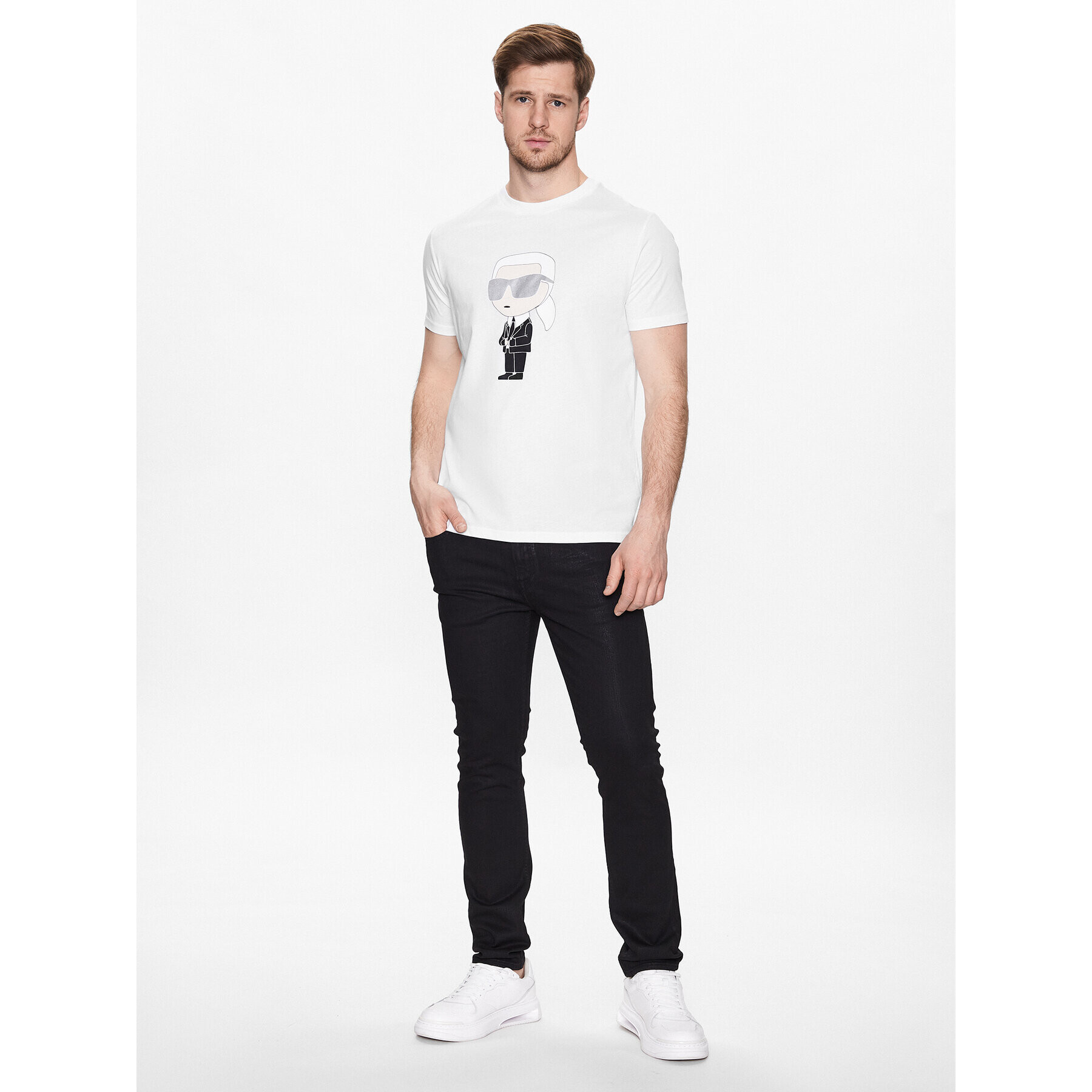 KARL LAGERFELD T-Shirt 755071 532251 Bílá Regular Fit - Pepit.cz