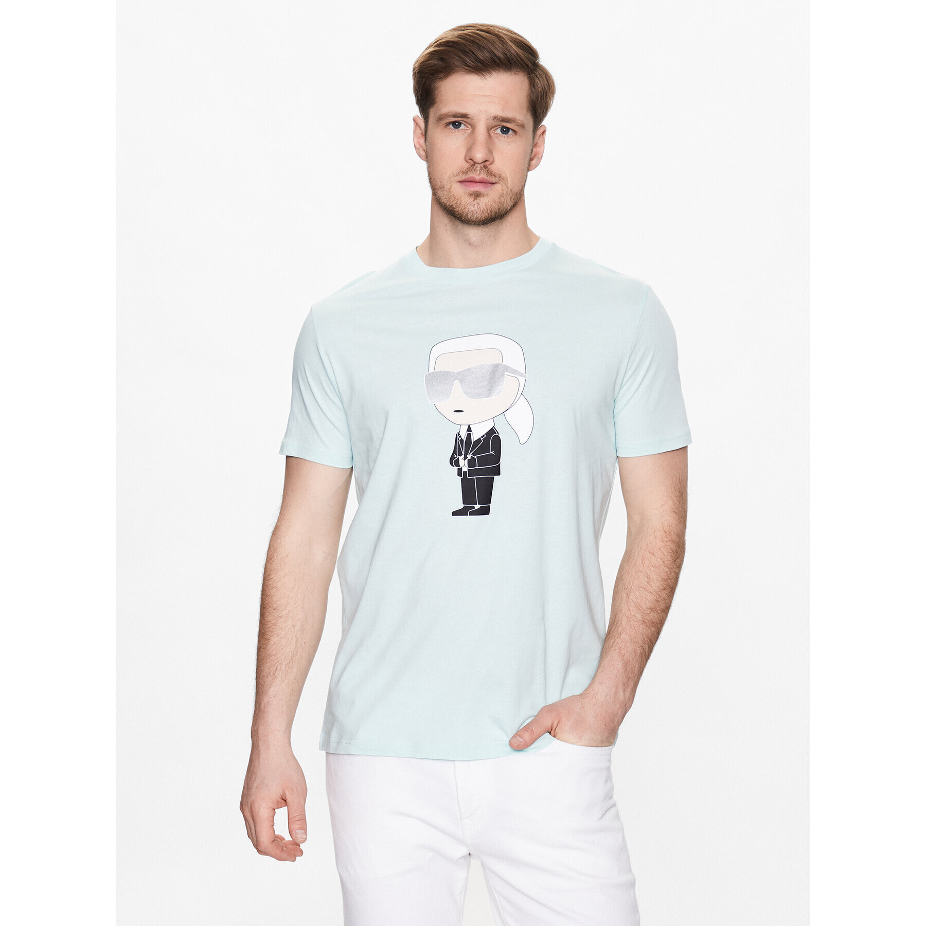 KARL LAGERFELD T-Shirt 755071 532251 Zelená Regular Fit - Pepit.cz