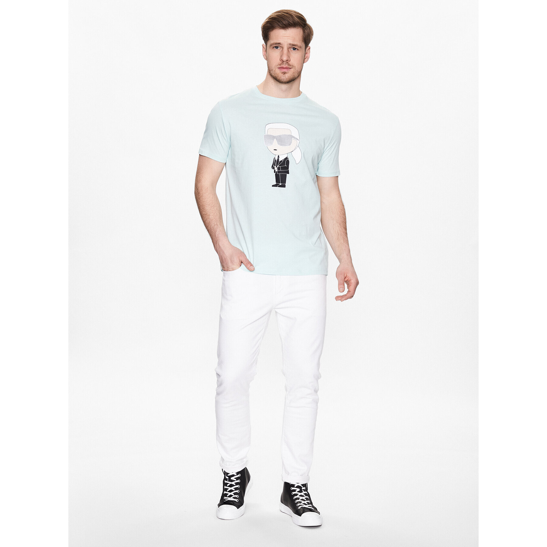 KARL LAGERFELD T-Shirt 755071 532251 Zelená Regular Fit - Pepit.cz