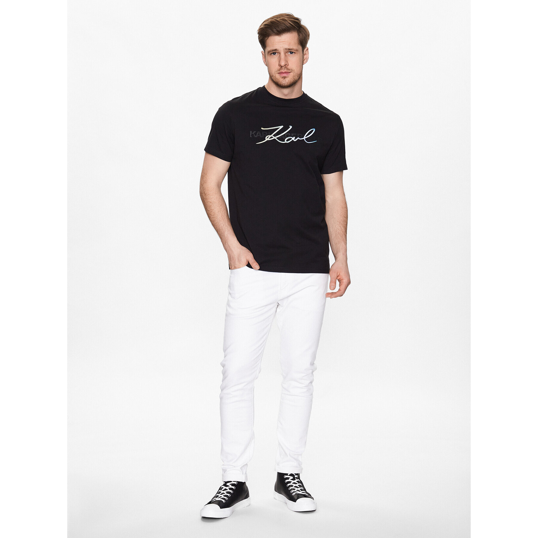 KARL LAGERFELD T-Shirt 755073 532250 Černá Regular Fit - Pepit.cz