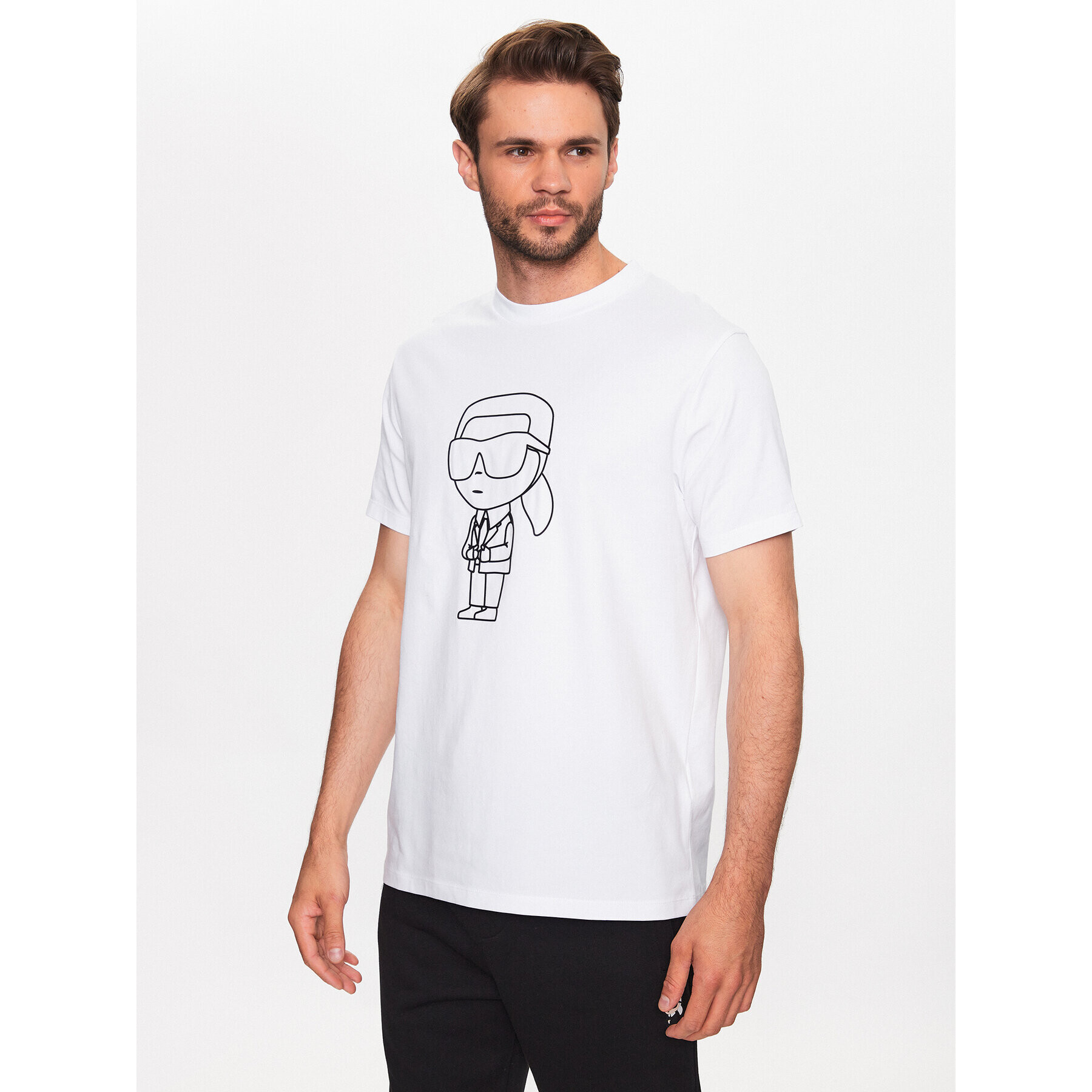 KARL LAGERFELD T-Shirt 755082 532221 Bílá Regular Fit - Pepit.cz