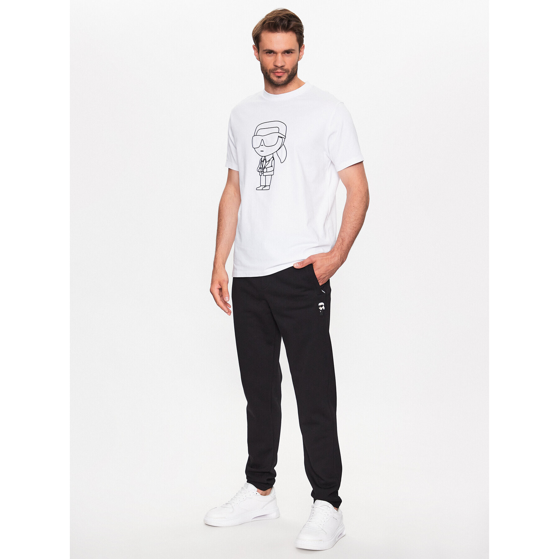 KARL LAGERFELD T-Shirt 755082 532221 Bílá Regular Fit - Pepit.cz