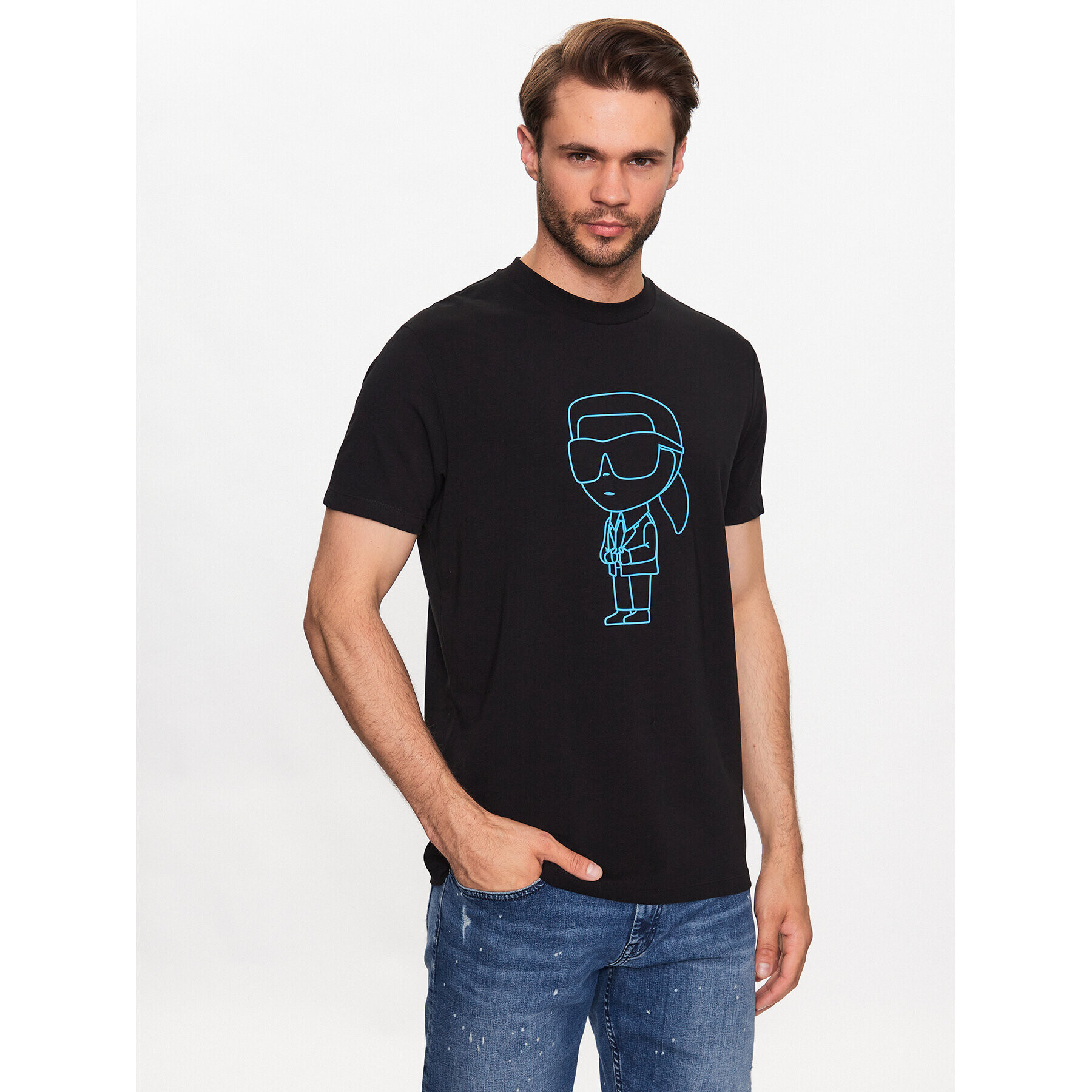 KARL LAGERFELD T-Shirt 755082 532221 Černá Regular Fit - Pepit.cz