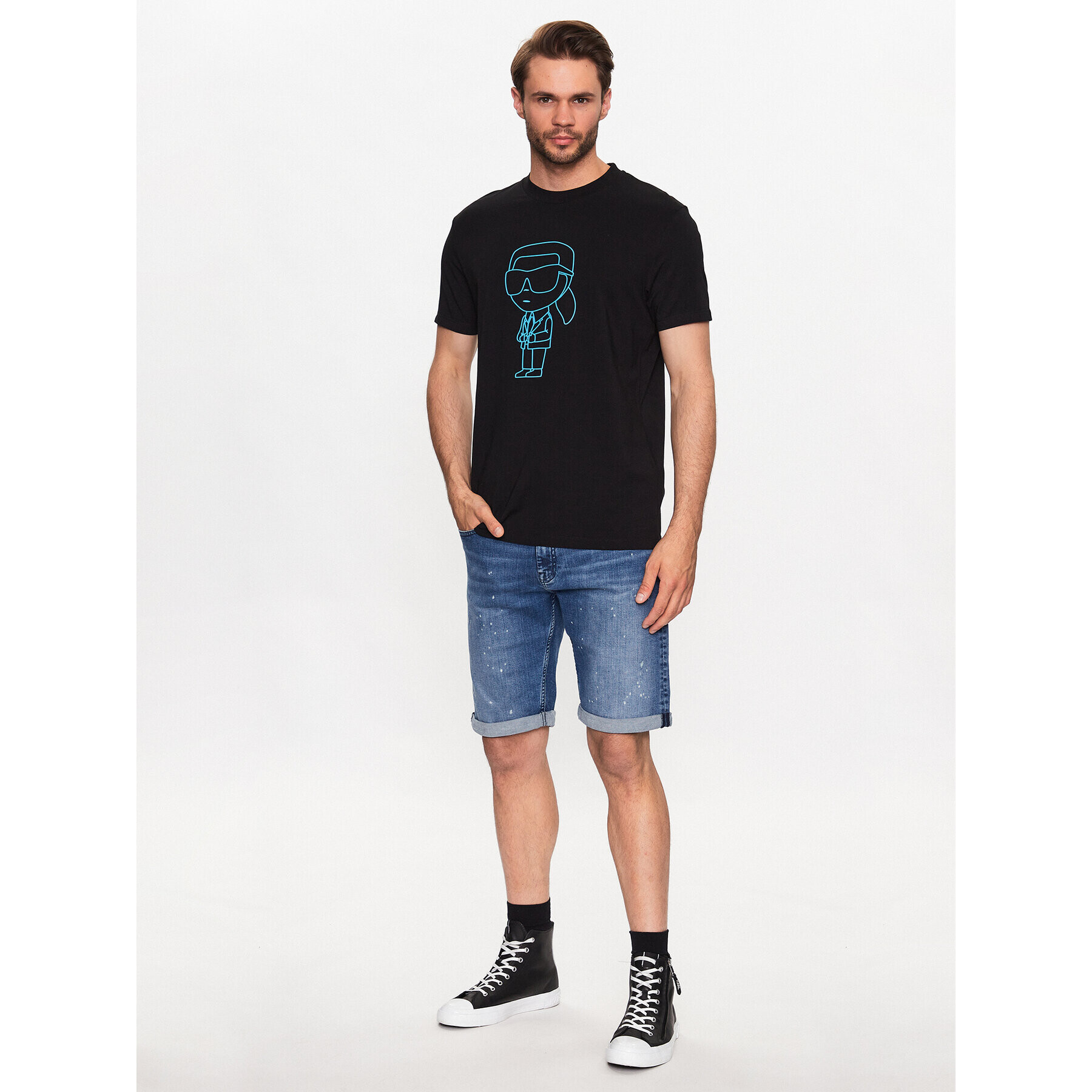 KARL LAGERFELD T-Shirt 755082 532221 Černá Regular Fit - Pepit.cz