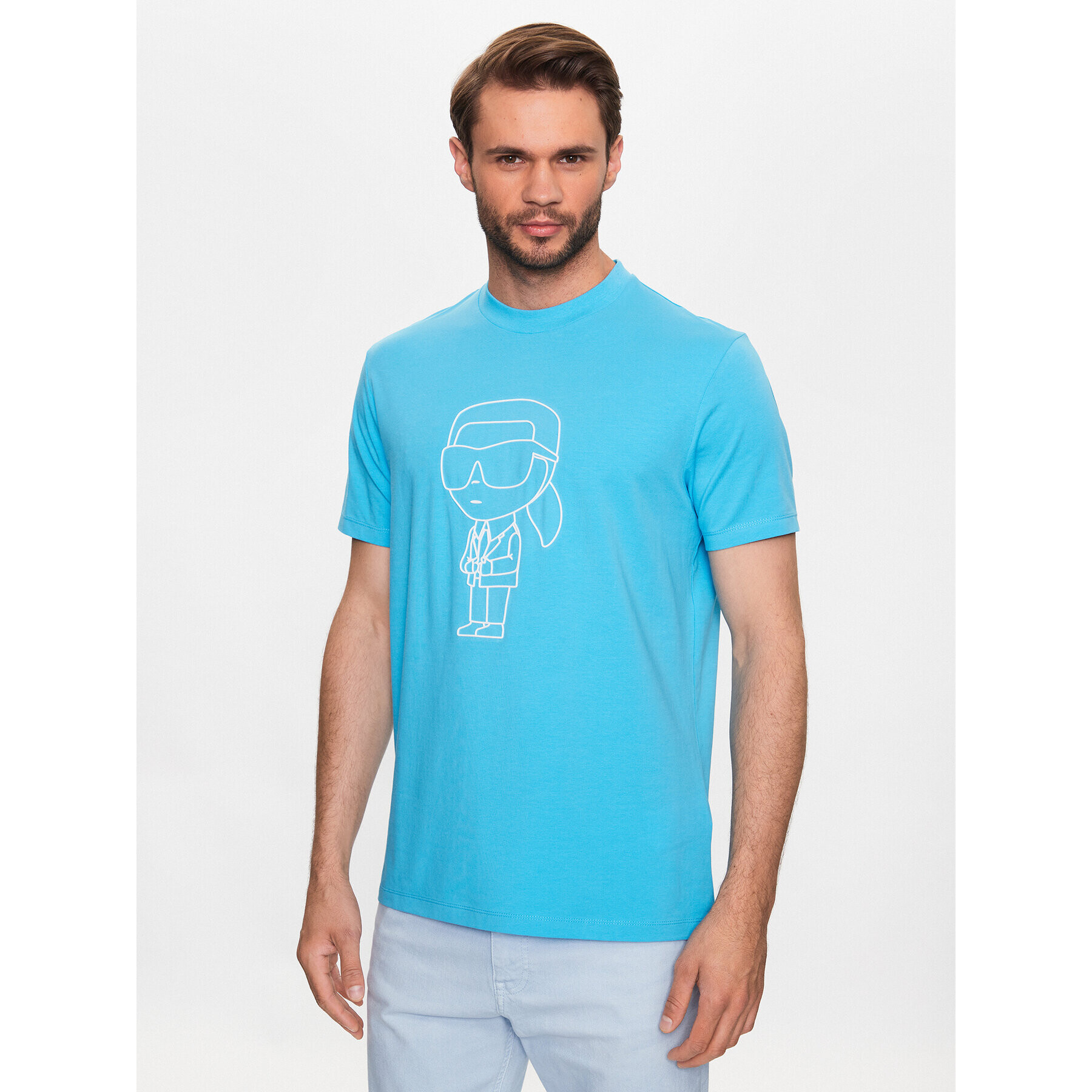 KARL LAGERFELD T-Shirt 755082 532221 Modrá Regular Fit - Pepit.cz