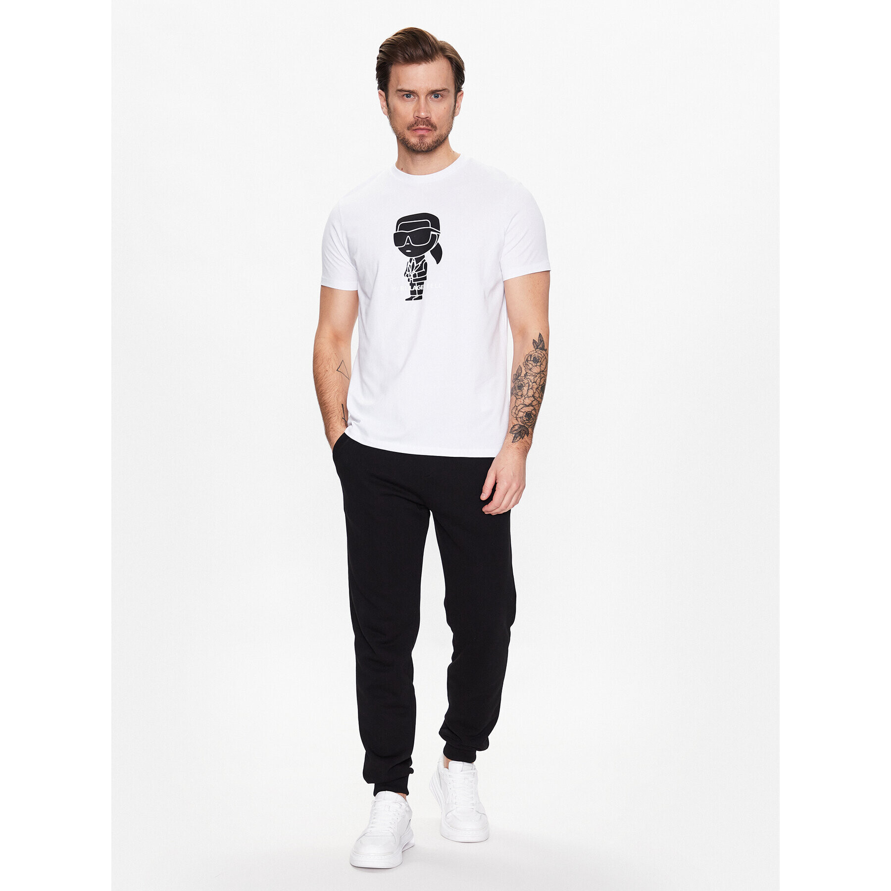 KARL LAGERFELD T-Shirt 755086 531221 Bílá Regular Fit - Pepit.cz