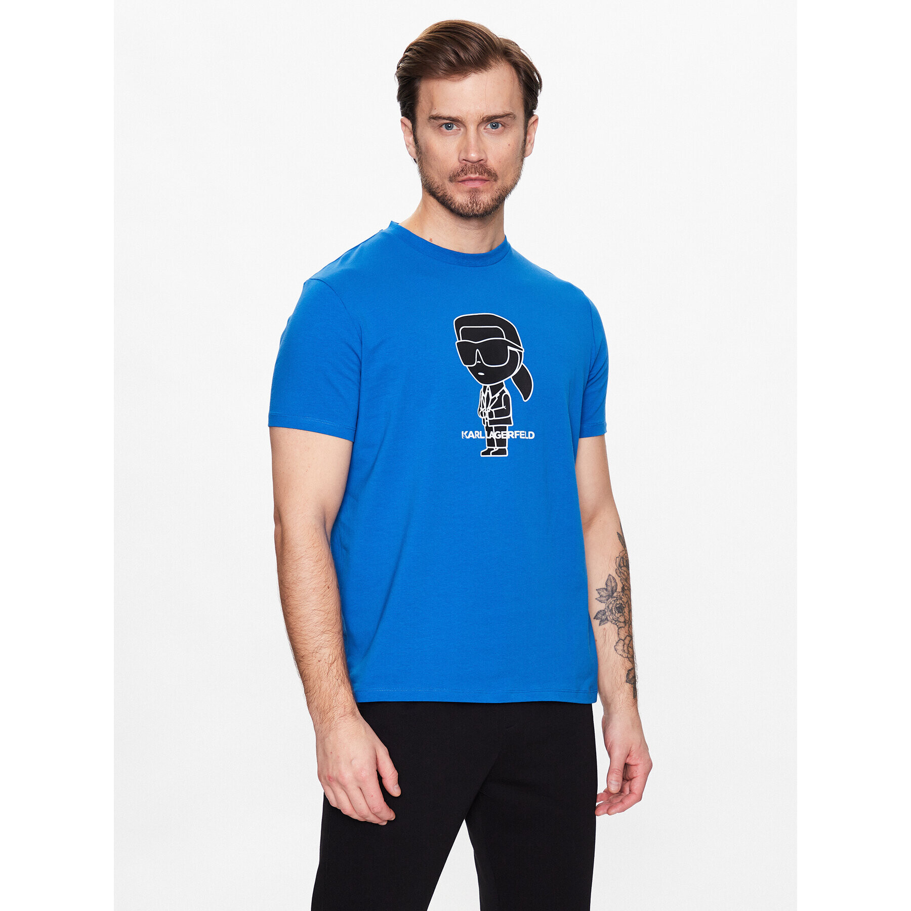 KARL LAGERFELD T-Shirt 755086 531221 Modrá Regular Fit - Pepit.cz