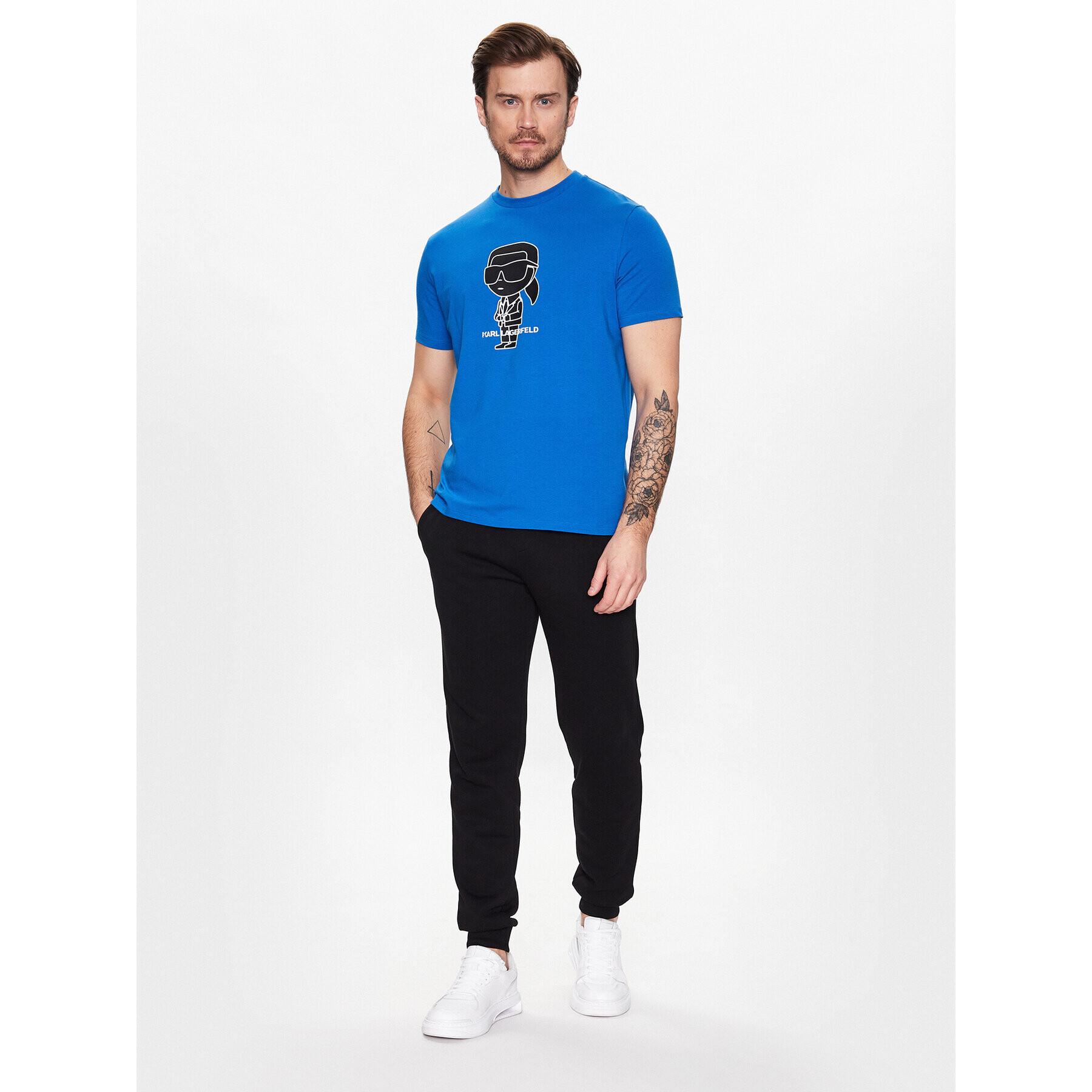 KARL LAGERFELD T-Shirt 755086 531221 Modrá Regular Fit - Pepit.cz