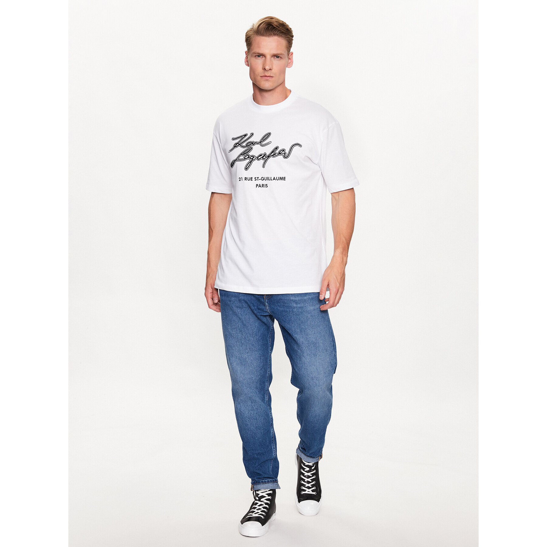 KARL LAGERFELD T-Shirt 755152 532224 Bílá Regular Fit - Pepit.cz