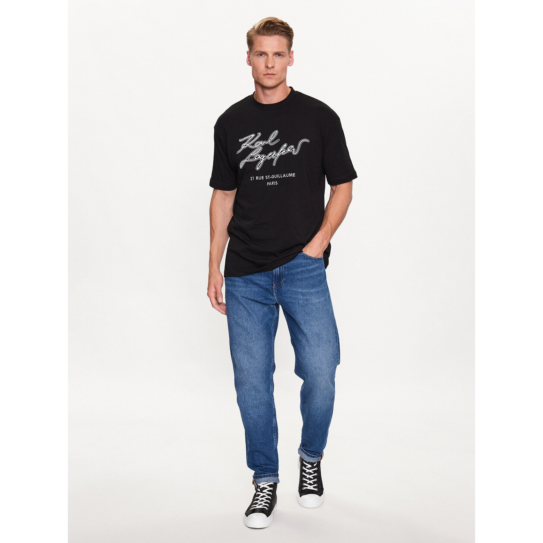 KARL LAGERFELD T-Shirt 755152 532224 Černá Regular Fit - Pepit.cz