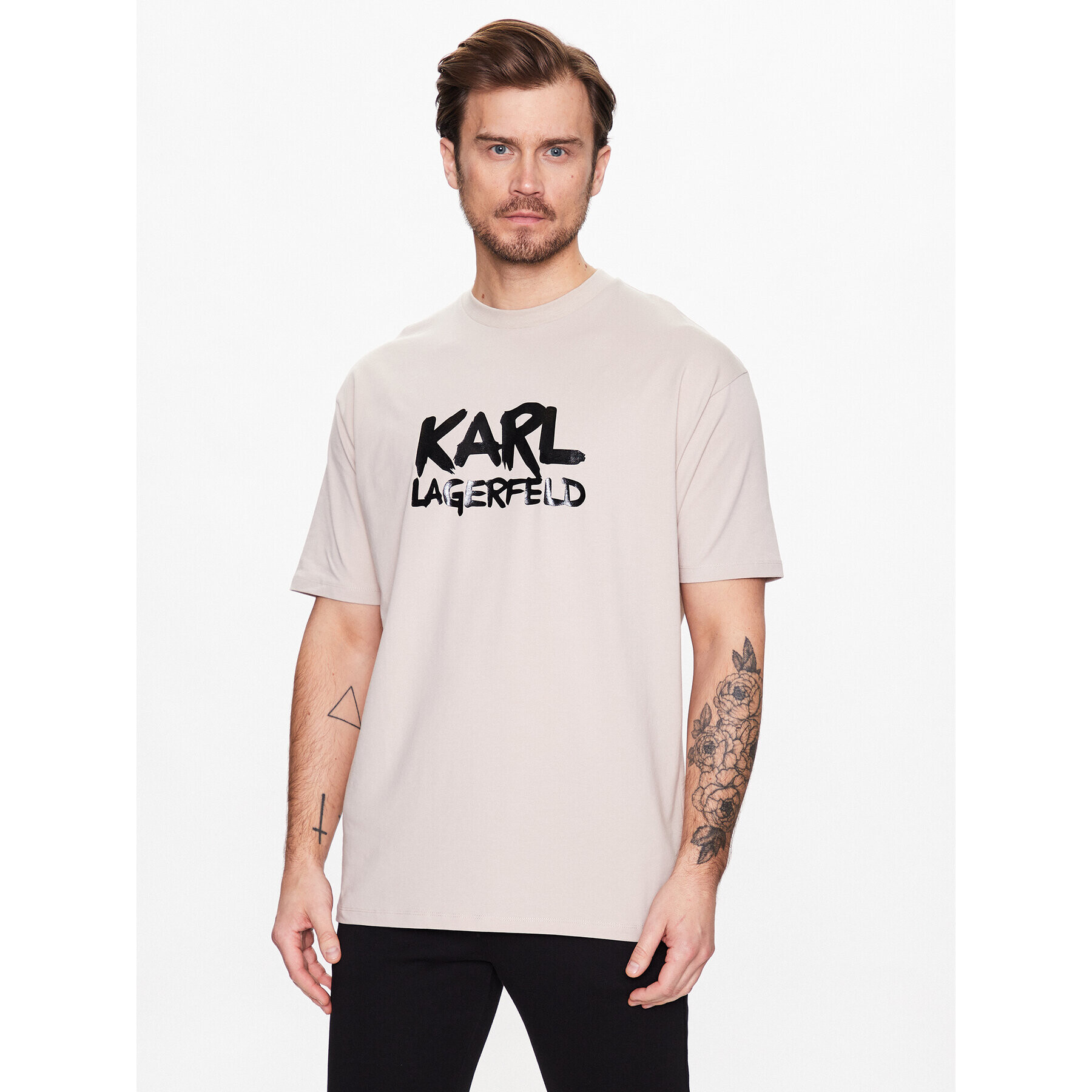 KARL LAGERFELD T-Shirt 755280 531221 Béžová Regular Fit - Pepit.cz