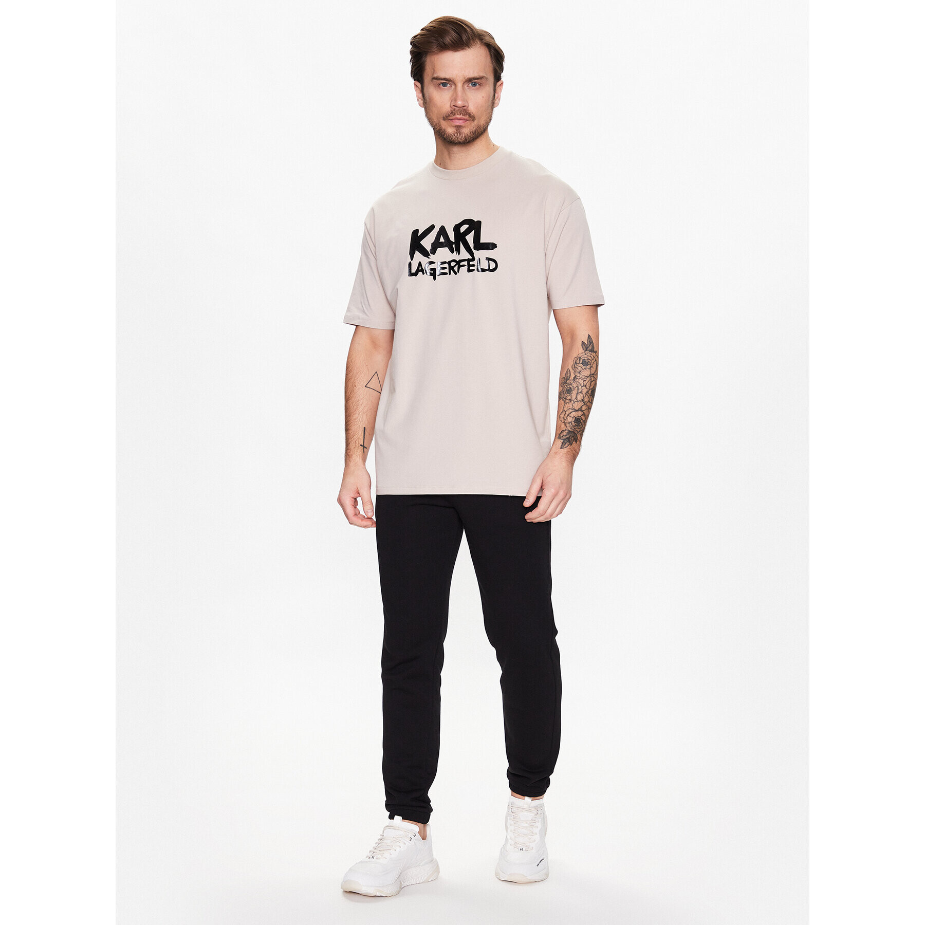 KARL LAGERFELD T-Shirt 755280 531221 Béžová Regular Fit - Pepit.cz