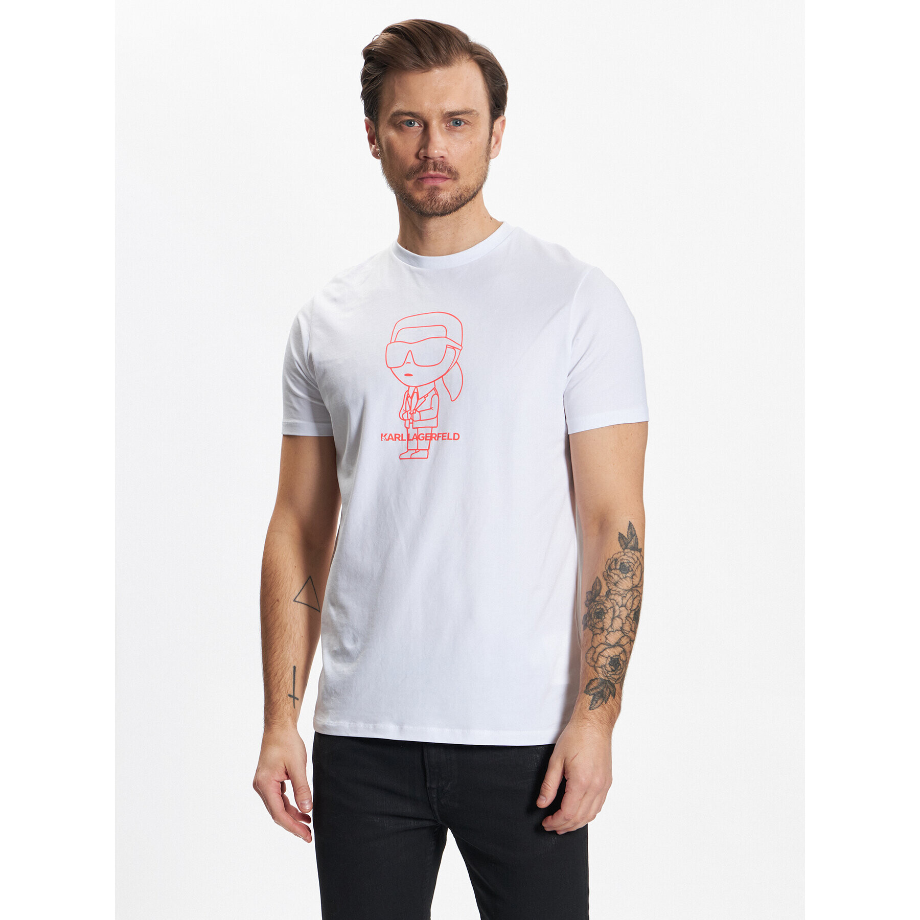 KARL LAGERFELD T-Shirt 755403 531221 Bílá Regular Fit - Pepit.cz