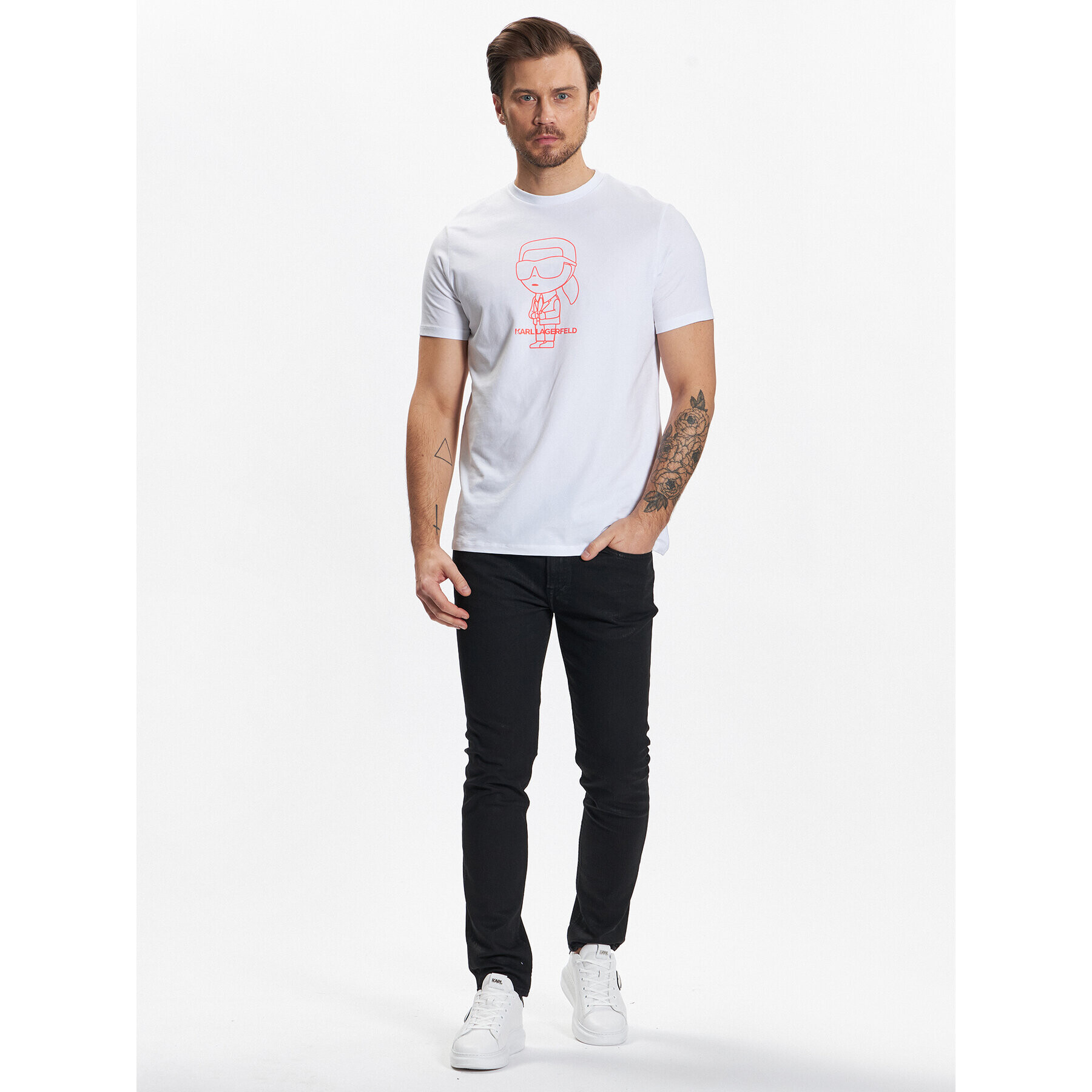 KARL LAGERFELD T-Shirt 755403 531221 Bílá Regular Fit - Pepit.cz