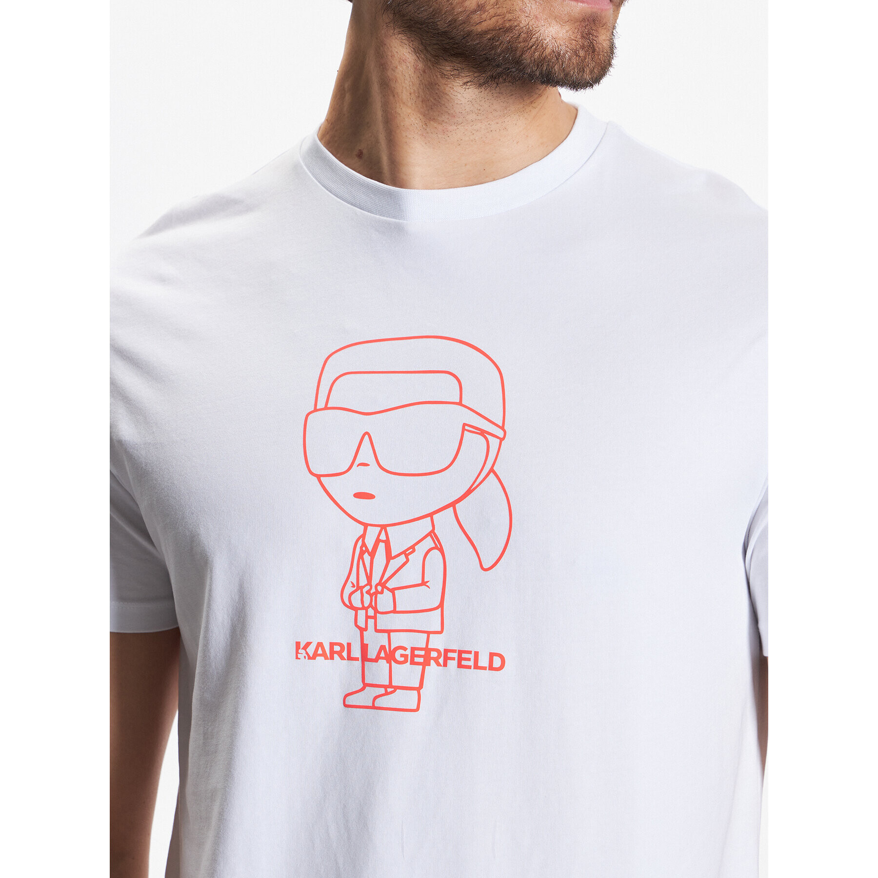 KARL LAGERFELD T-Shirt 755403 531221 Bílá Regular Fit - Pepit.cz