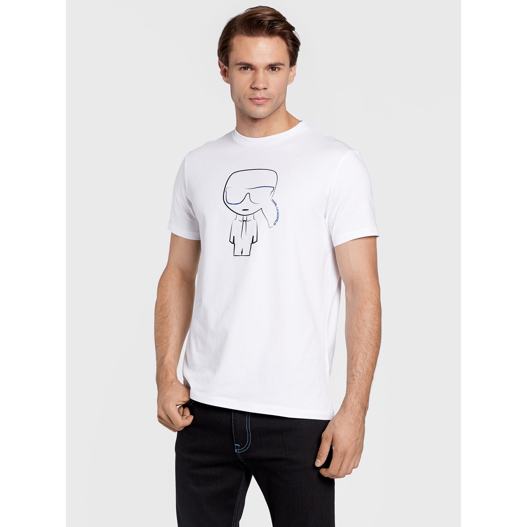 KARL LAGERFELD T-Shirt 755421 524221 Bílá Regular Fit - Pepit.cz